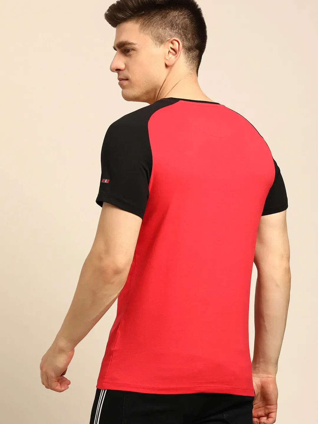Red Regular Fit Men's Short Sleeves T-Shirt by Being Human Clothing - Image 3