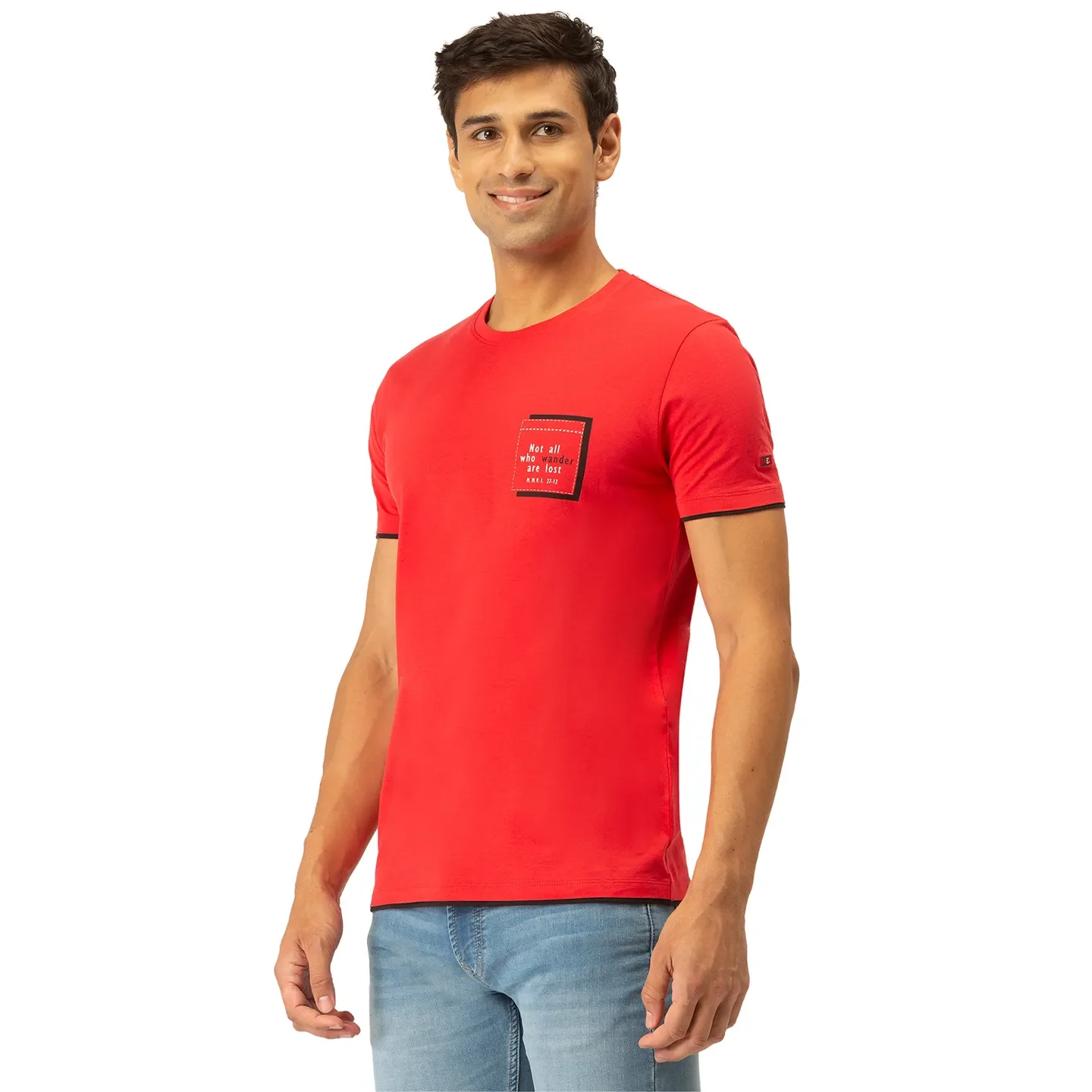 Red Regular Fit Men's Short Sleeves T-Shirt by Being Human Clothing - Image 2