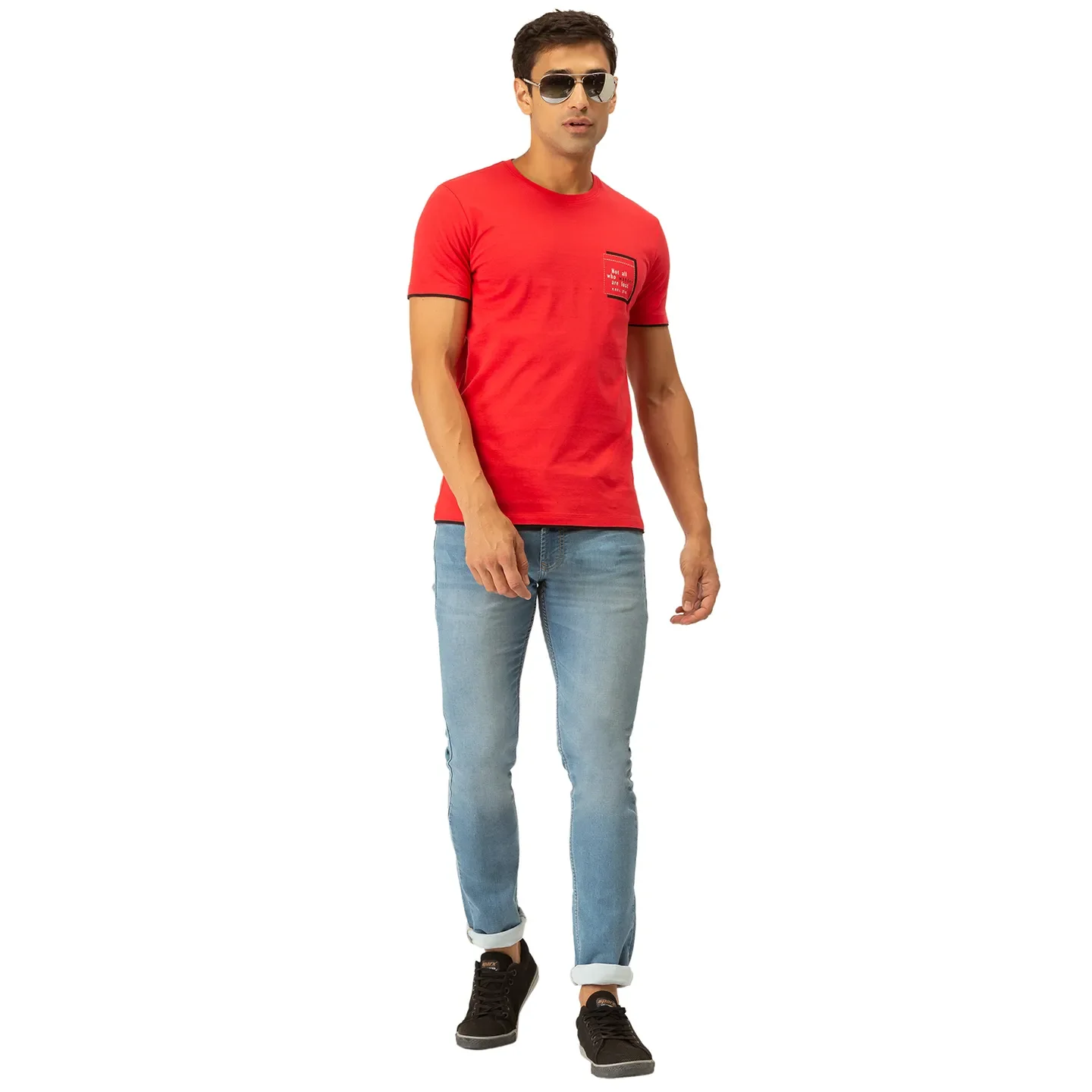 Red Regular Fit Men's Short Sleeves T-Shirt by Being Human Clothing - Image 5