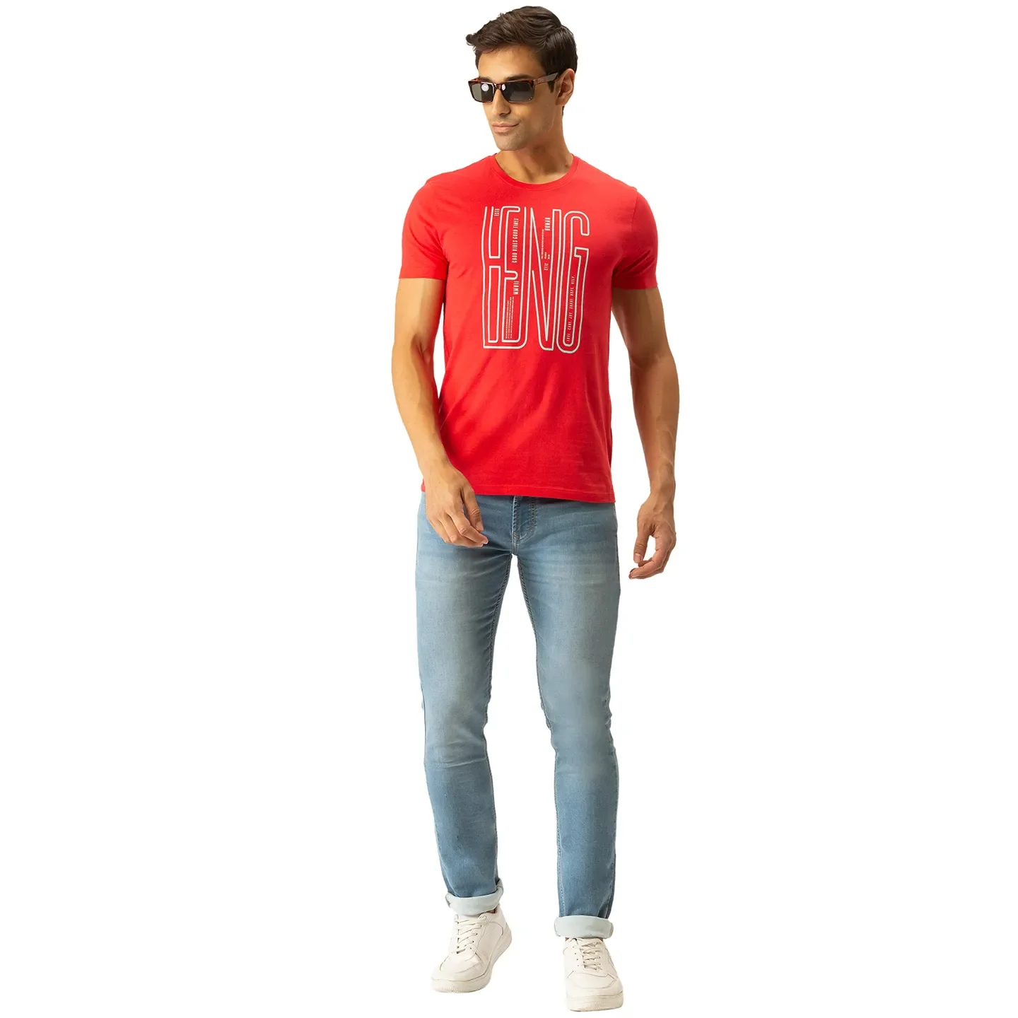 Red Regular Fit Men's Short Sleeves T-Shirt by Being Human Clothing - Image 5