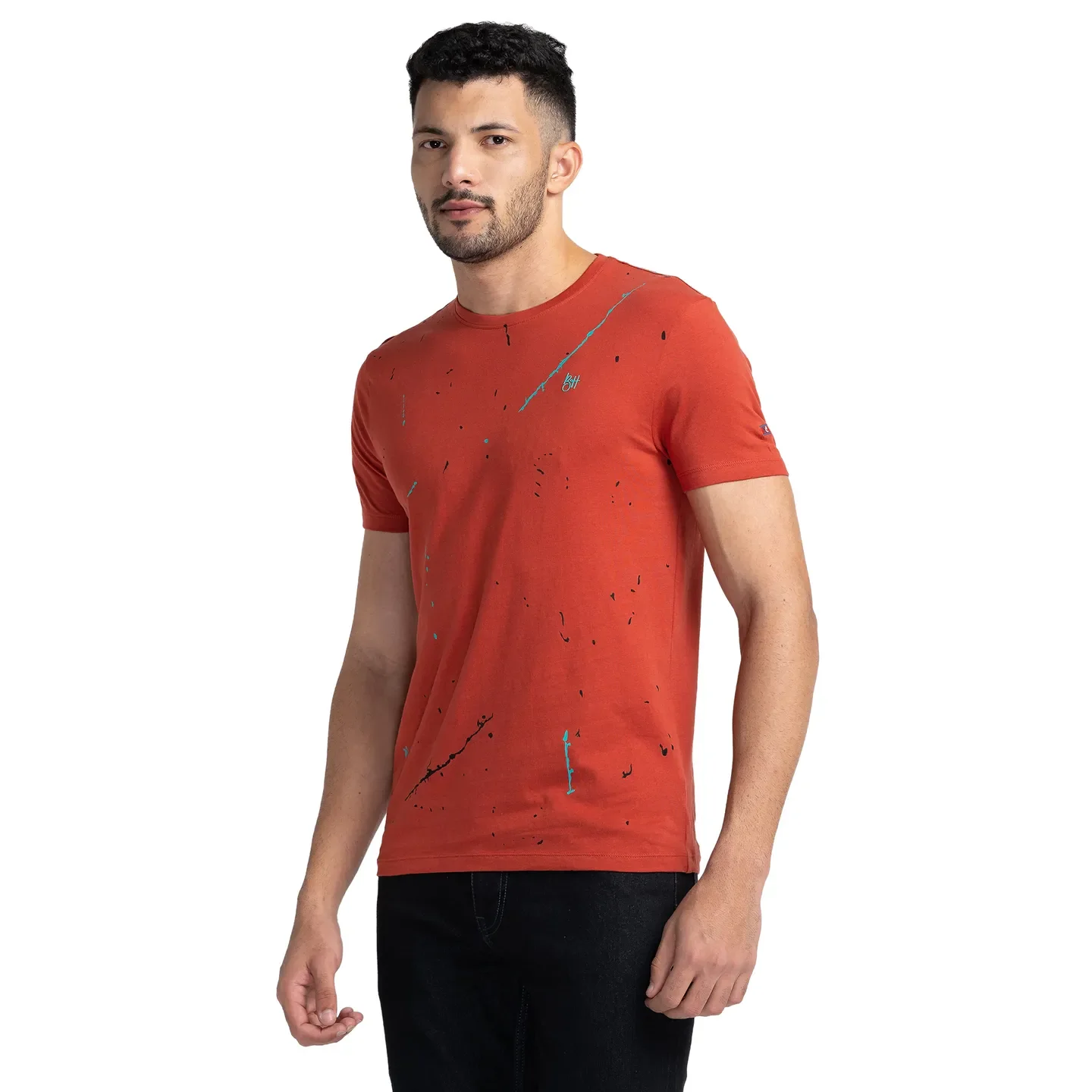 Red Regular Fit Men's Short Sleeves T-Shirt by Being Human Clothing - Image 4