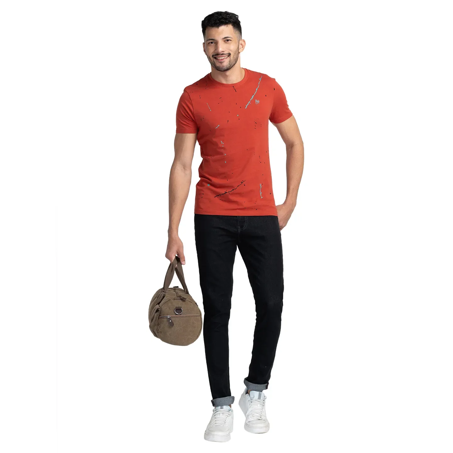 Red Regular Fit Men's Short Sleeves T-Shirt by Being Human Clothing - Image 6