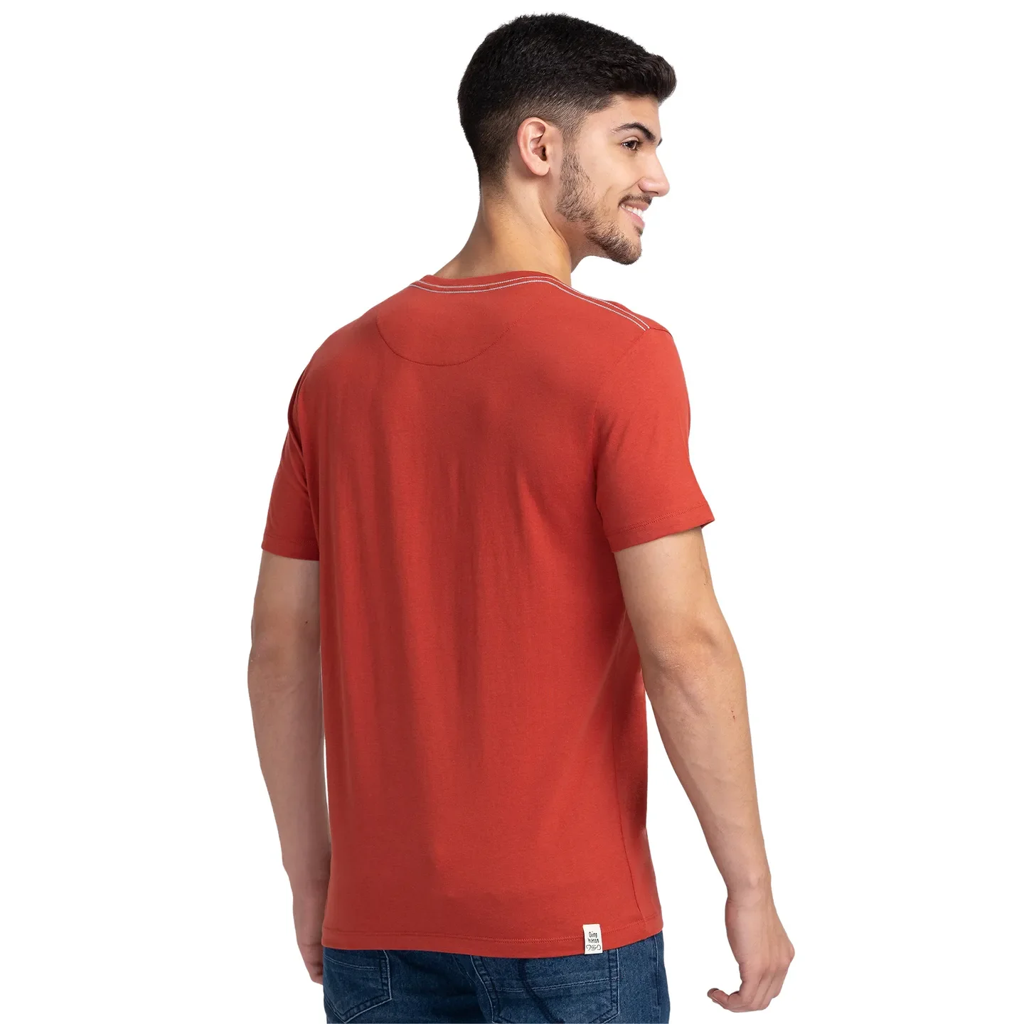 Red Regular Fit Men's Short Sleeves T-Shirt by Being Human Clothing - Image 3