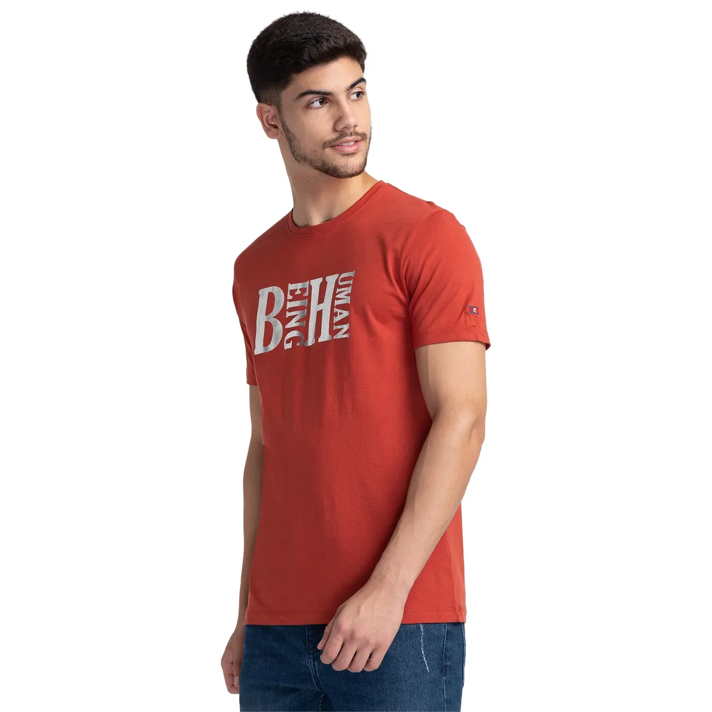 Red Regular Fit Men's Short Sleeves T-Shirt by Being Human Clothing - Image 4