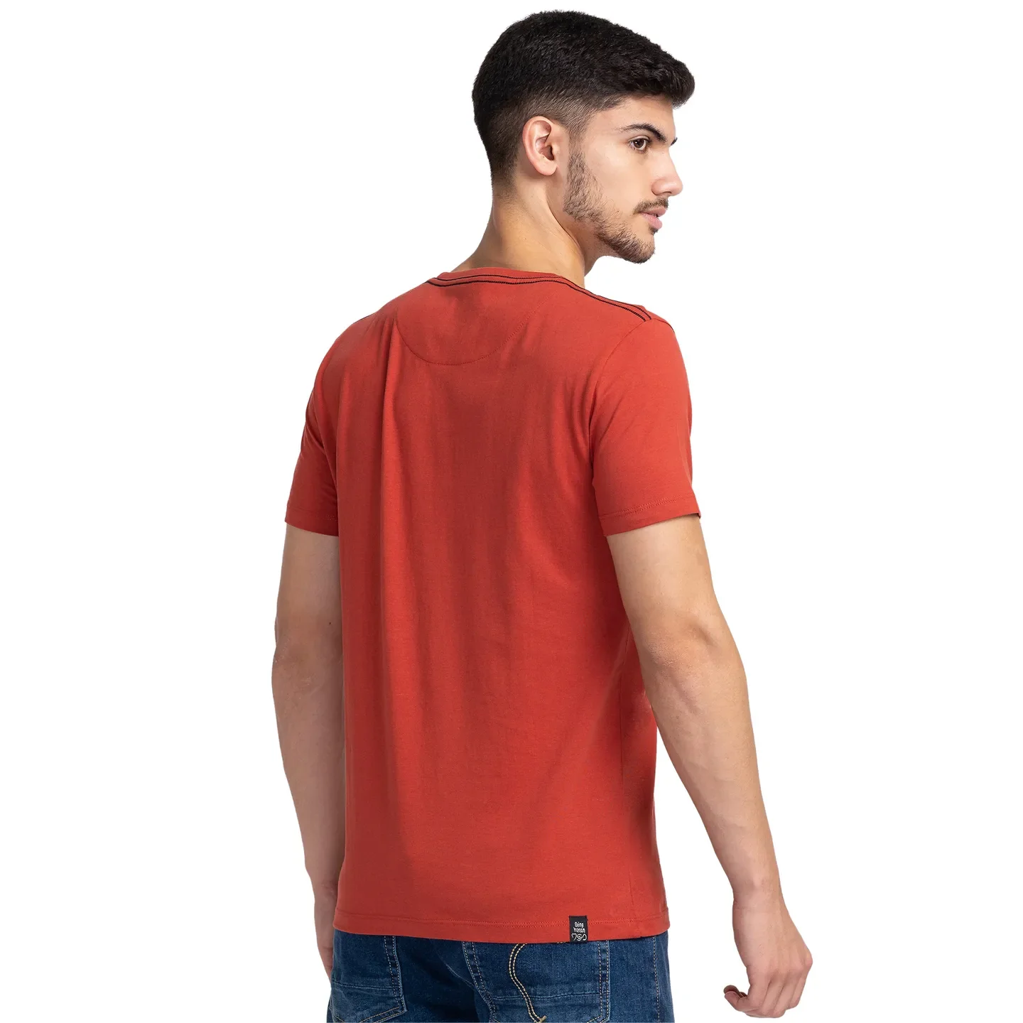 Red Regular Fit Men's Short Sleeves T-Shirt by Being Human Clothing - Image 3