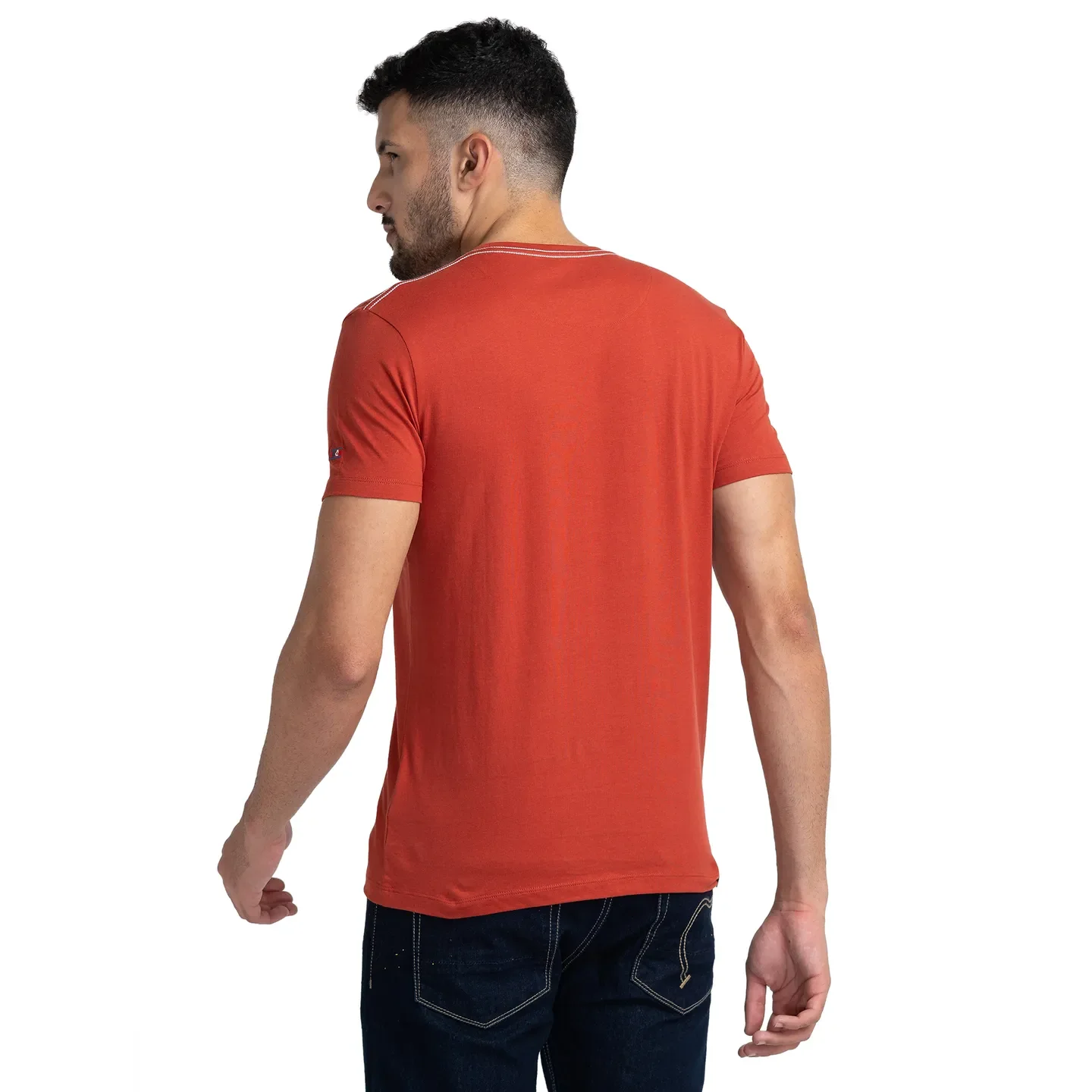 Red Regular Fit Men's Short Sleeves T-Shirt by Being Human Clothing - Image 3
