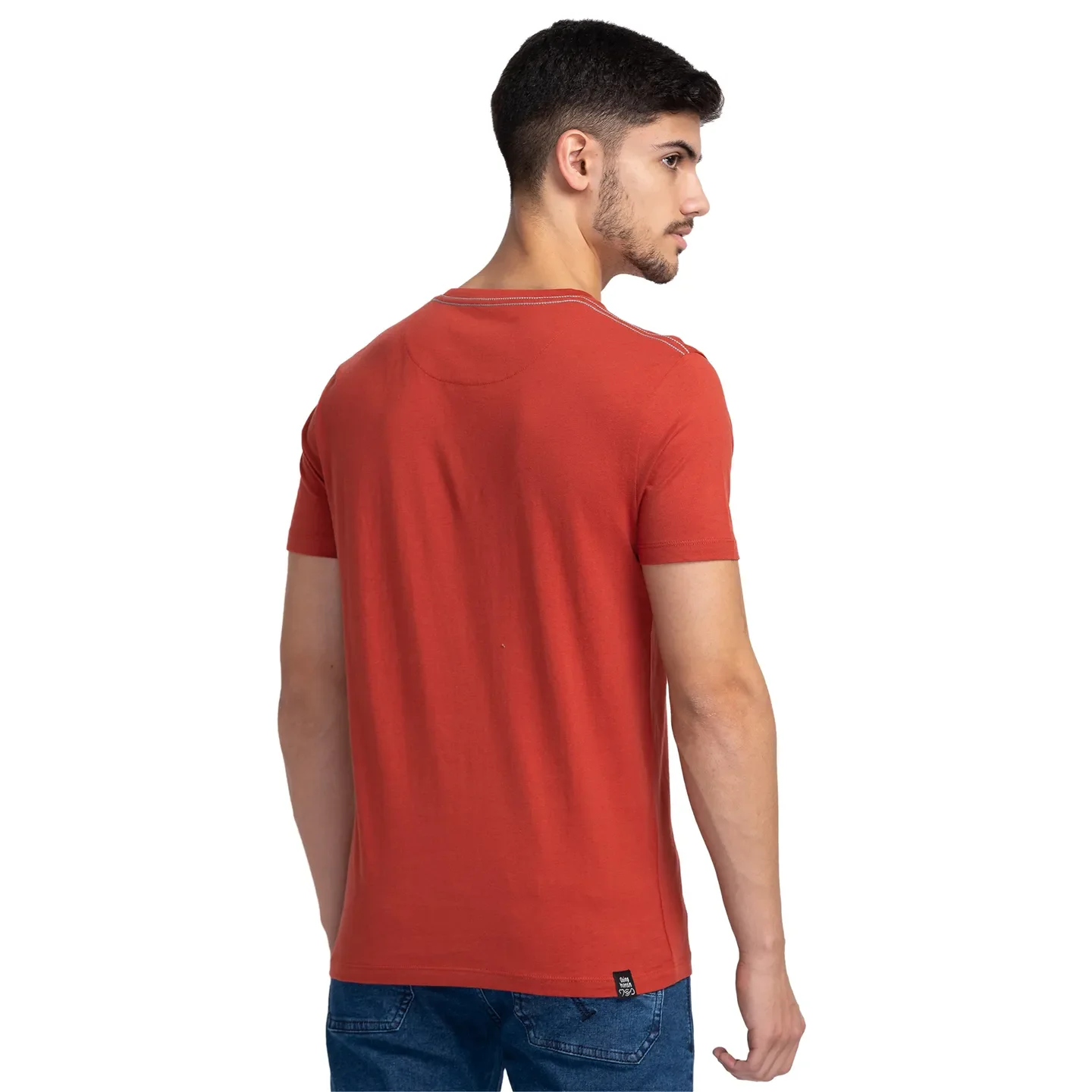 Red Regular Fit Men's Short Sleeves T-Shirt by Being Human Clothing - Image 3