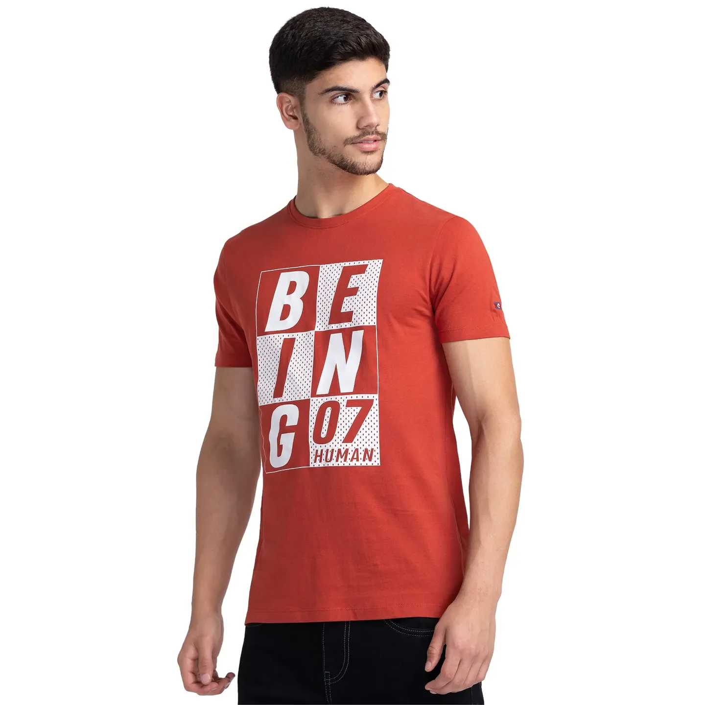 Red Regular Fit Men's Short Sleeves T-Shirt by Being Human Clothing - Image 4