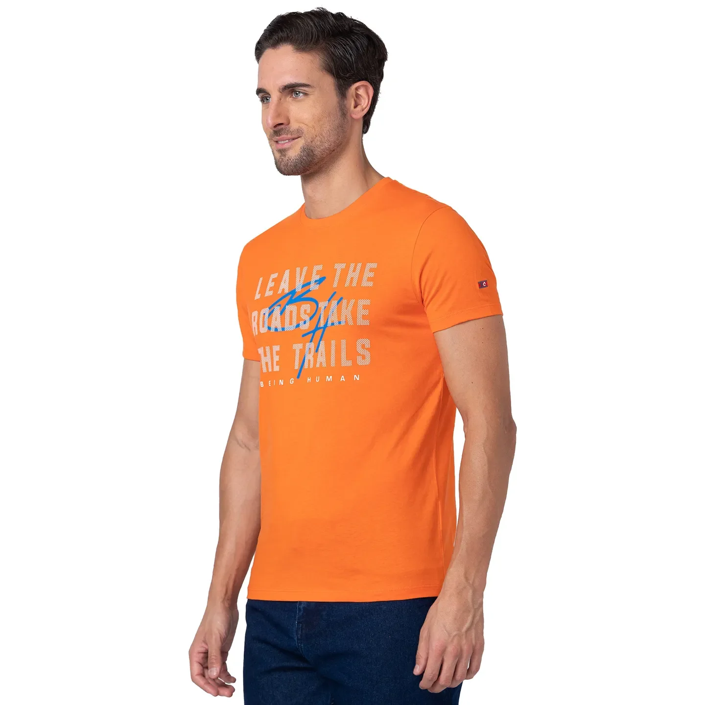 Red Regular Fit Men's Short Sleeves T-Shirt by Being Human Clothing - Image 4