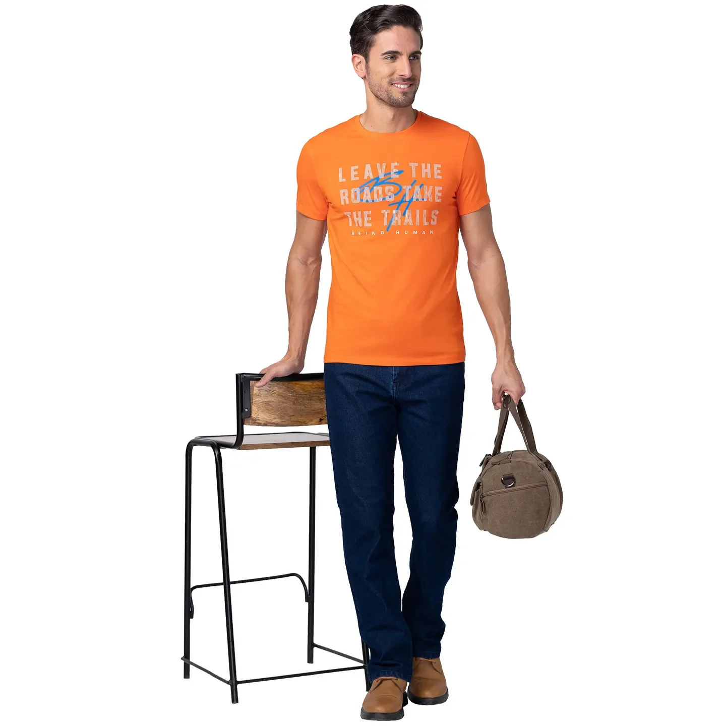 Red Regular Fit Men's Short Sleeves T-Shirt by Being Human Clothing - Image 6