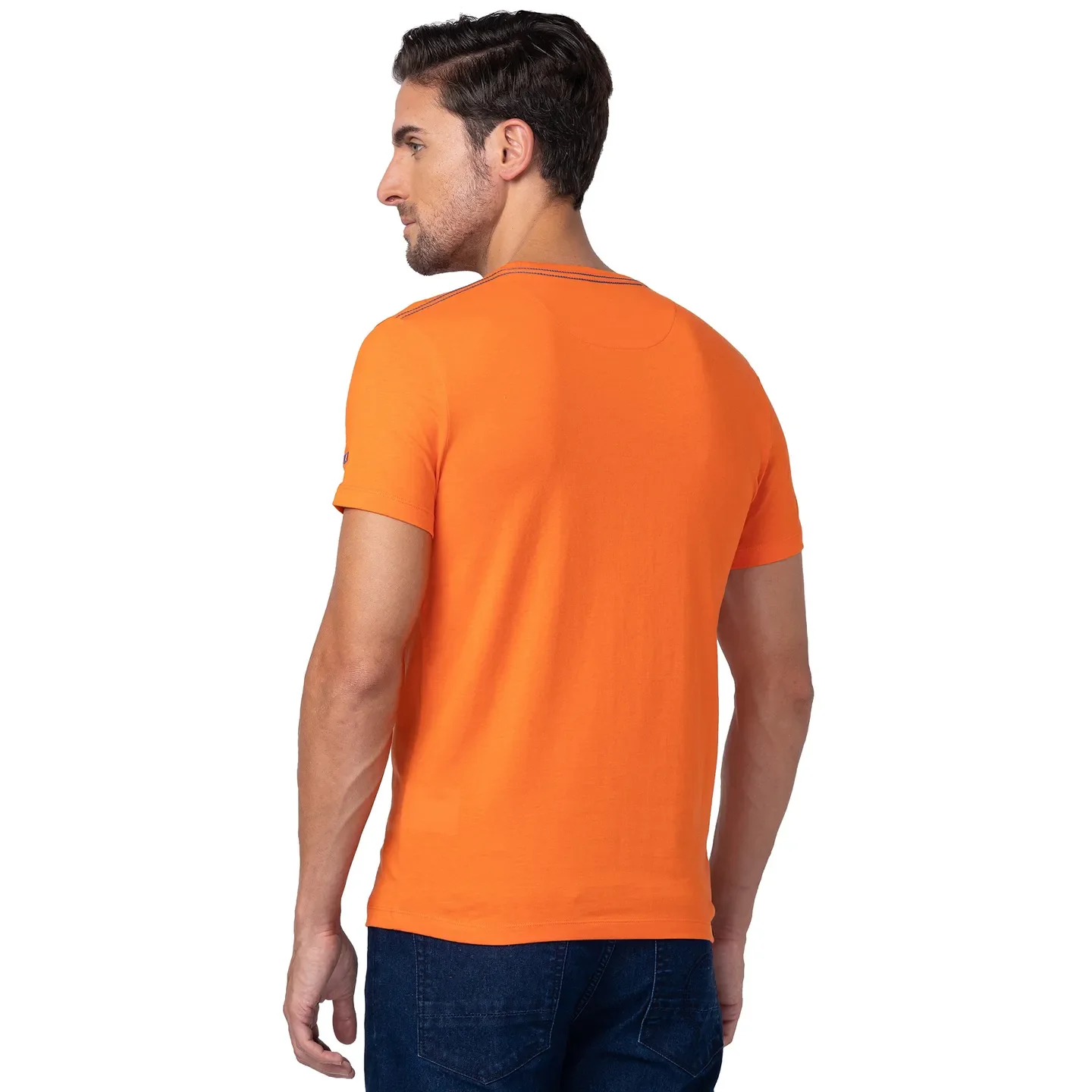 Red Orange Regular Fit Round Neck Men's T-Shirt by Being Human Clothing - Image 3