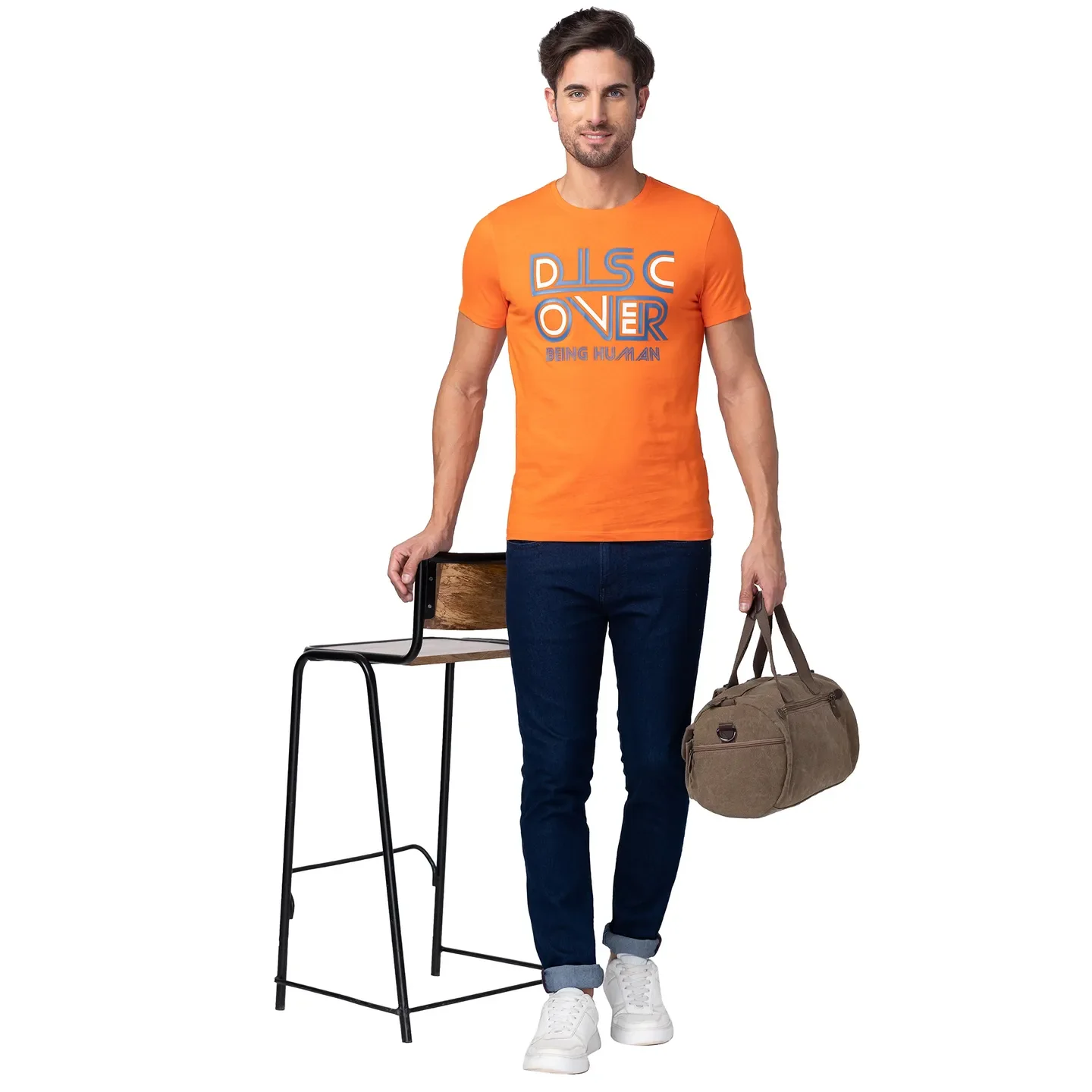 Red Regular Fit Men's Short Sleeves T-Shirt by Being Human Clothing - Image 6