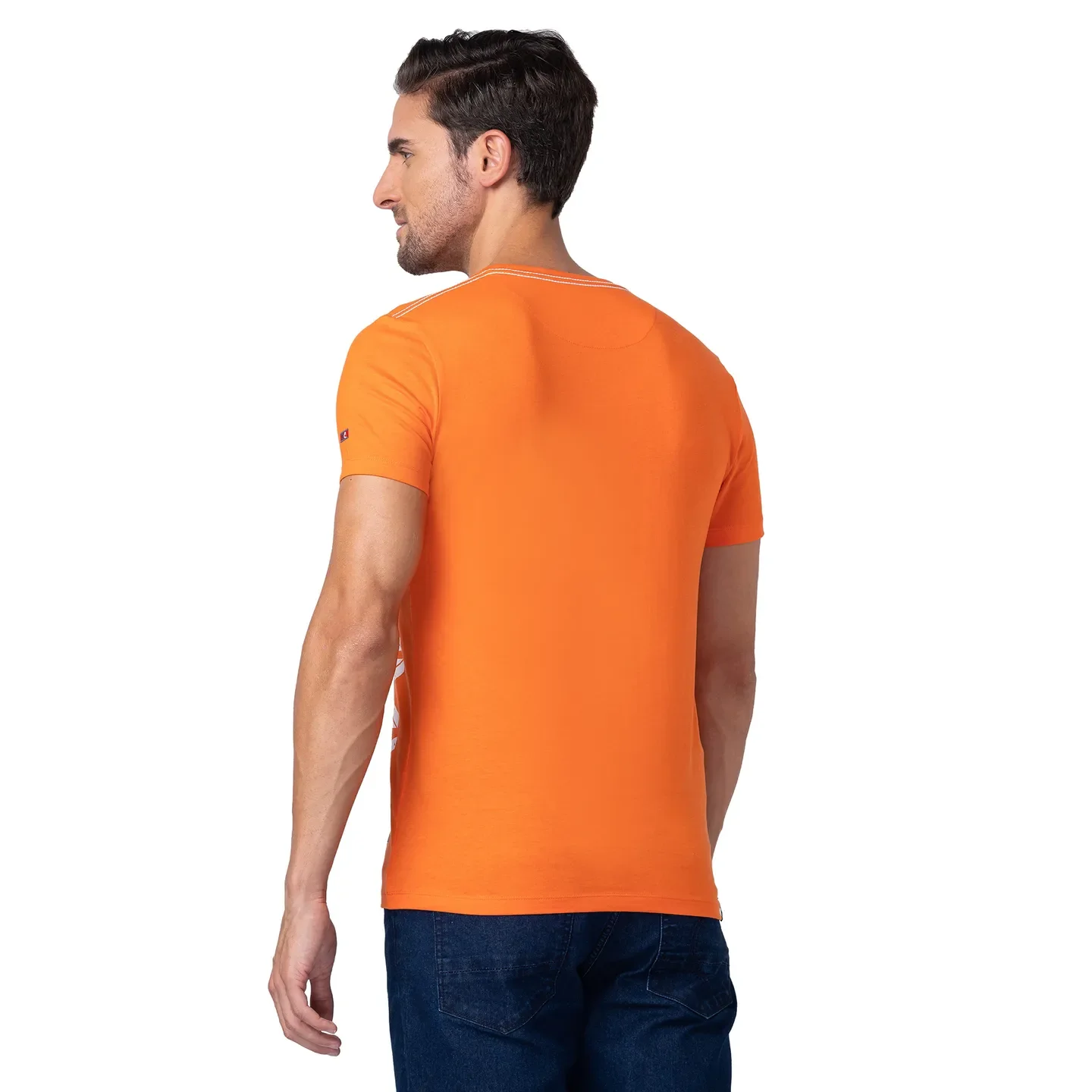 Red Orange Regular Fit Round Neck Men's T-Shirt by Being Human Clothing - Image 3