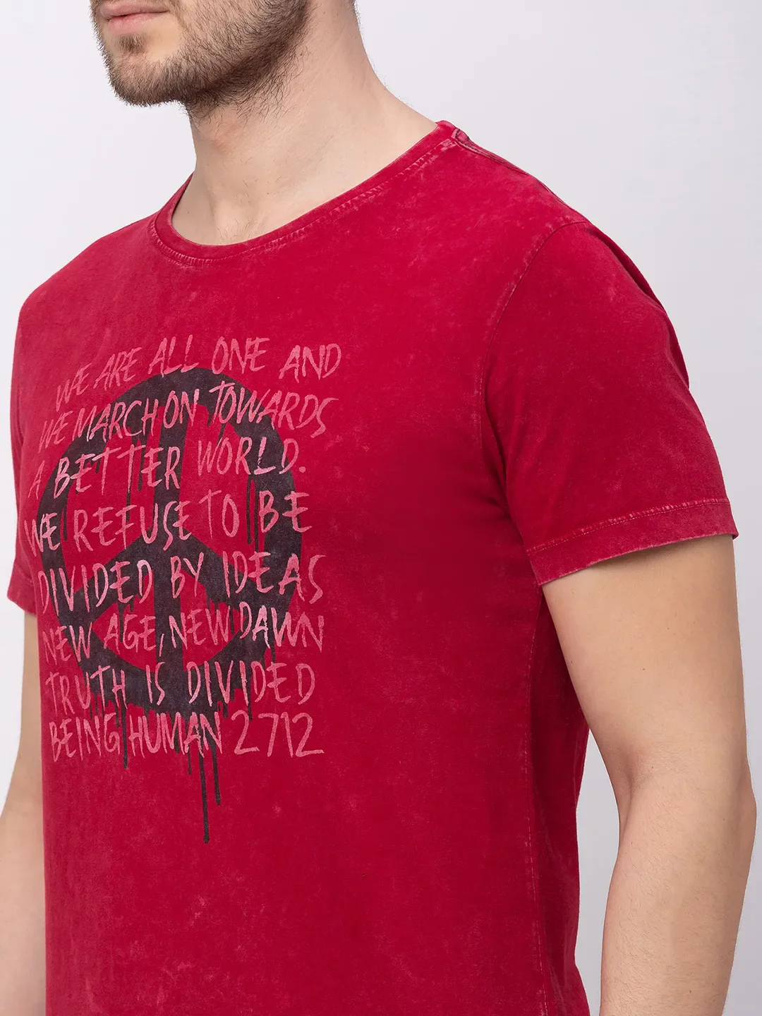 Rio Red Regular Fit Round Neck Men's T-Shirt by Being Human Clothing - Image 3