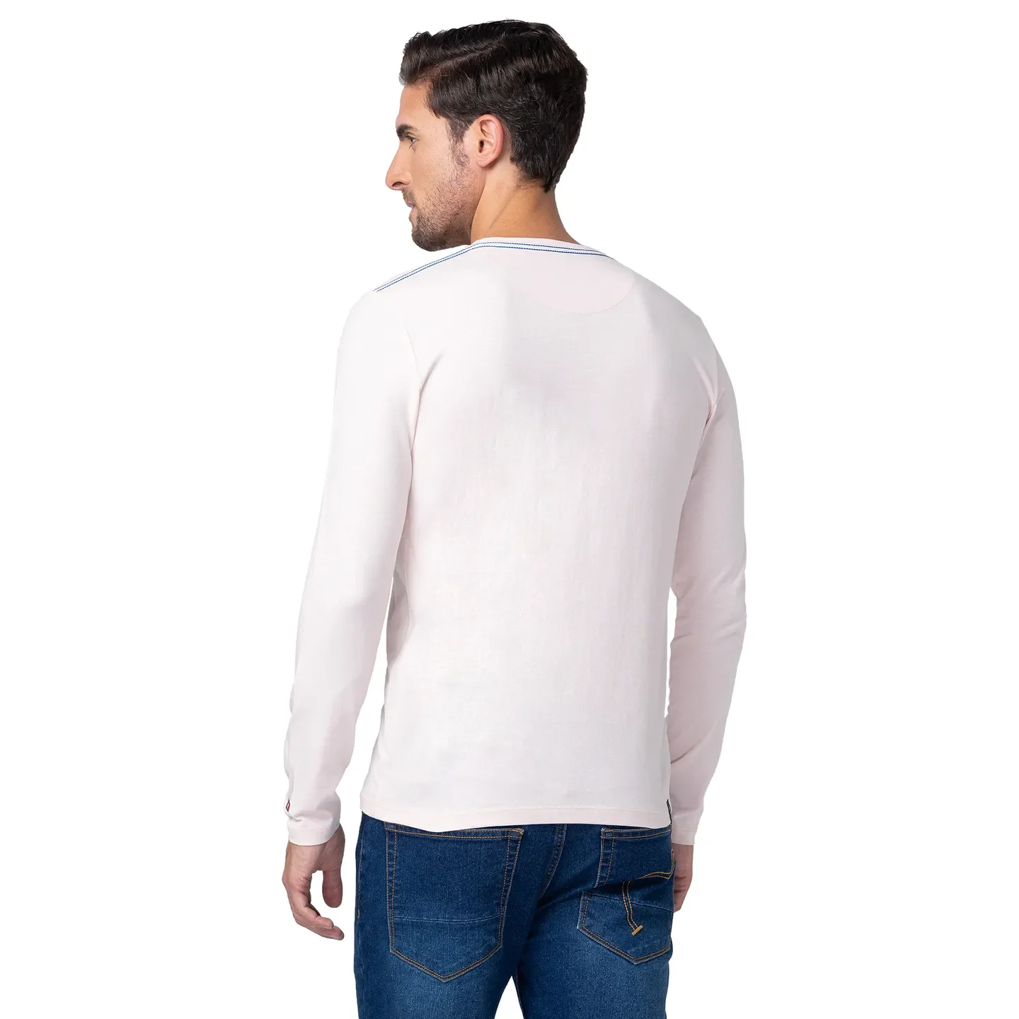 Pink Regular Fit Men's Long Sleeves T-Shirt by Being Human Clothing - Image 3