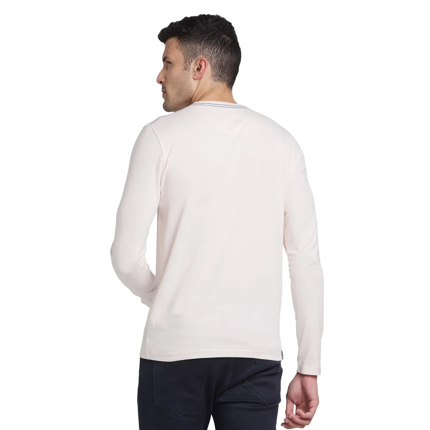Pink Regular Fit Men's Long Sleeves T-Shirt by Being Human Clothing - Image 3