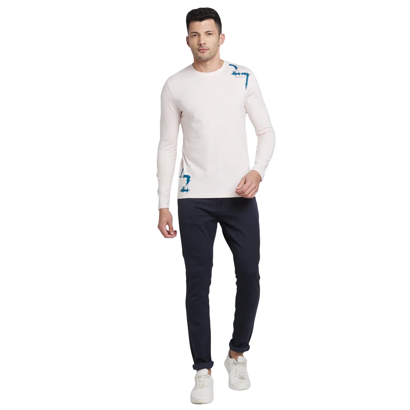 Pink Regular Fit Men's Long Sleeves T-Shirt by Being Human Clothing - Image 5