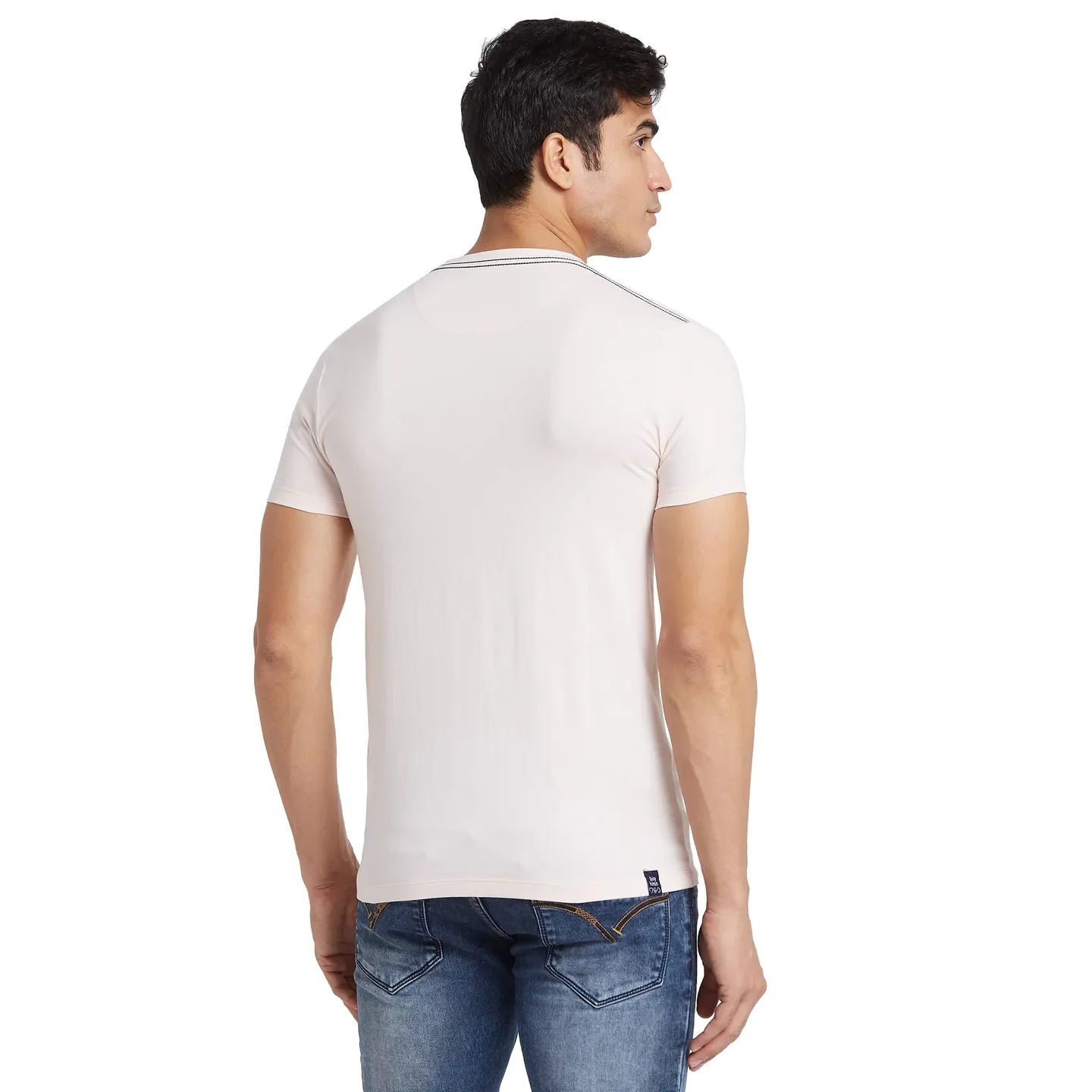 Pink Regular Fit Men's Short Sleeves T-Shirt by Being Human Clothing - Image 3