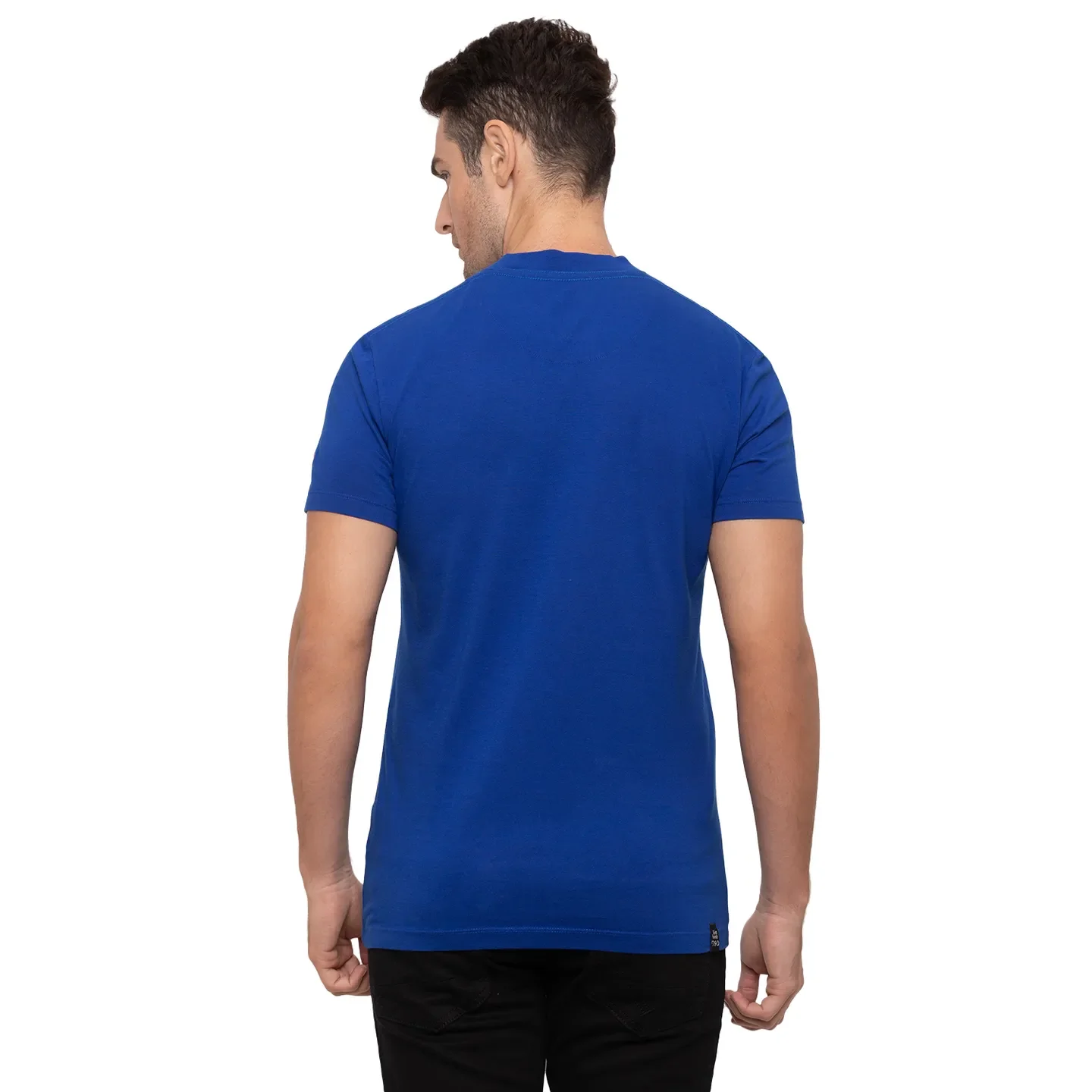 Blue Regular Fit Men's Short Sleeves T-Shirt by Being Human Clothing - Image 3
