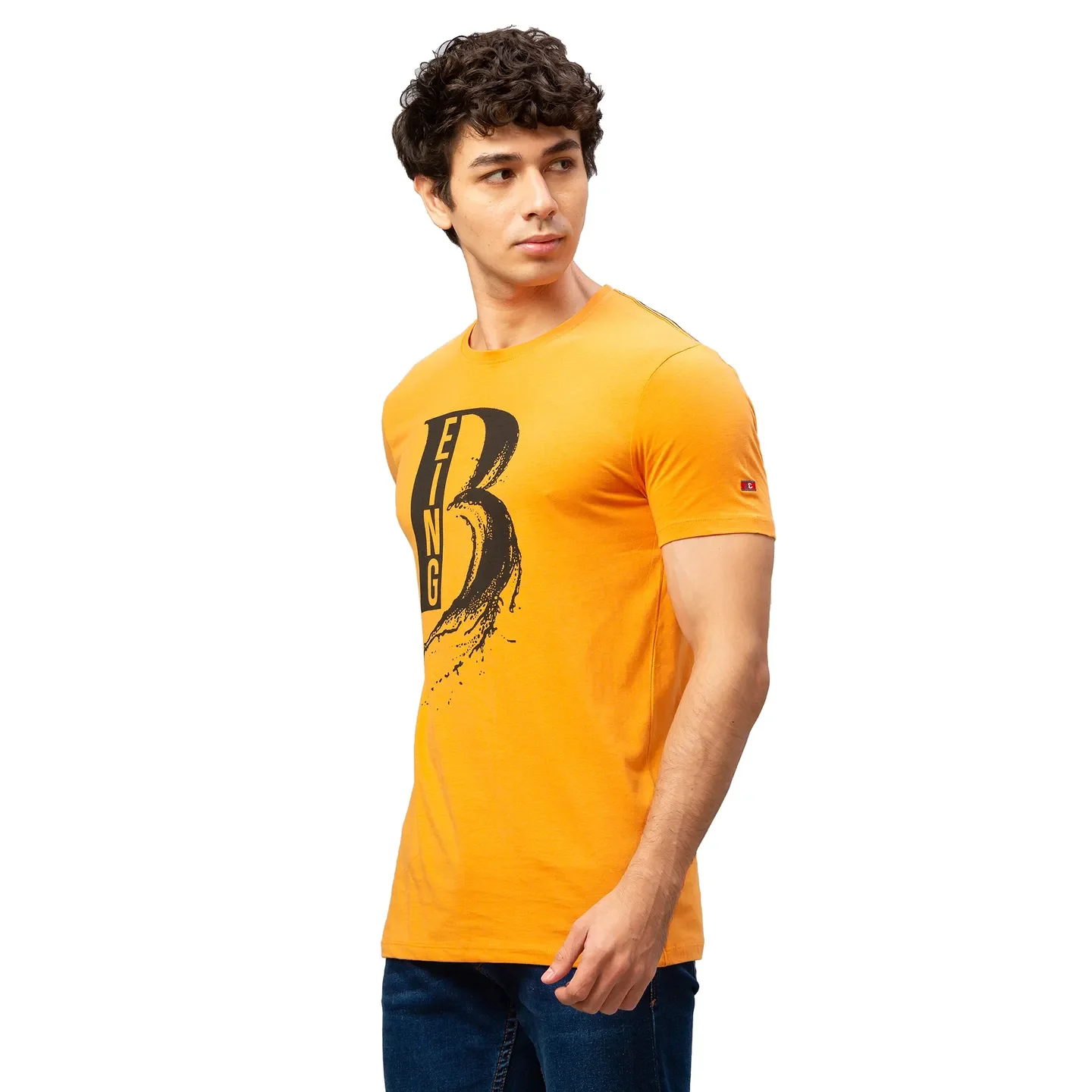 Brown Regular Fit Men's Short Sleeves T-Shirt by Being Human Clothing - Image 4