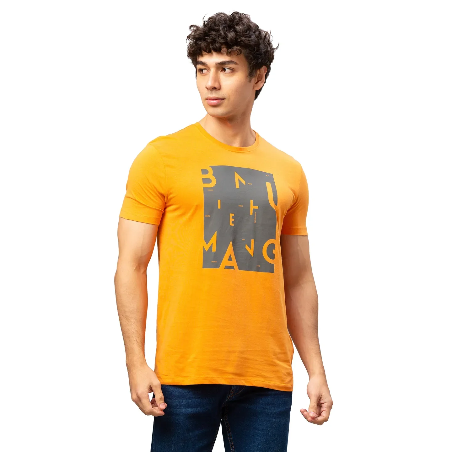 Brown Regular Fit Men's Short Sleeves T-Shirt by Being Human Clothing