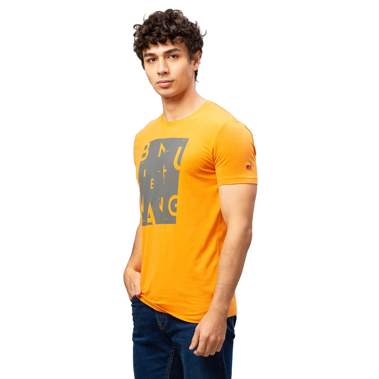Brown Regular Fit Men's Short Sleeves T-Shirt by Being Human Clothing - Image 4