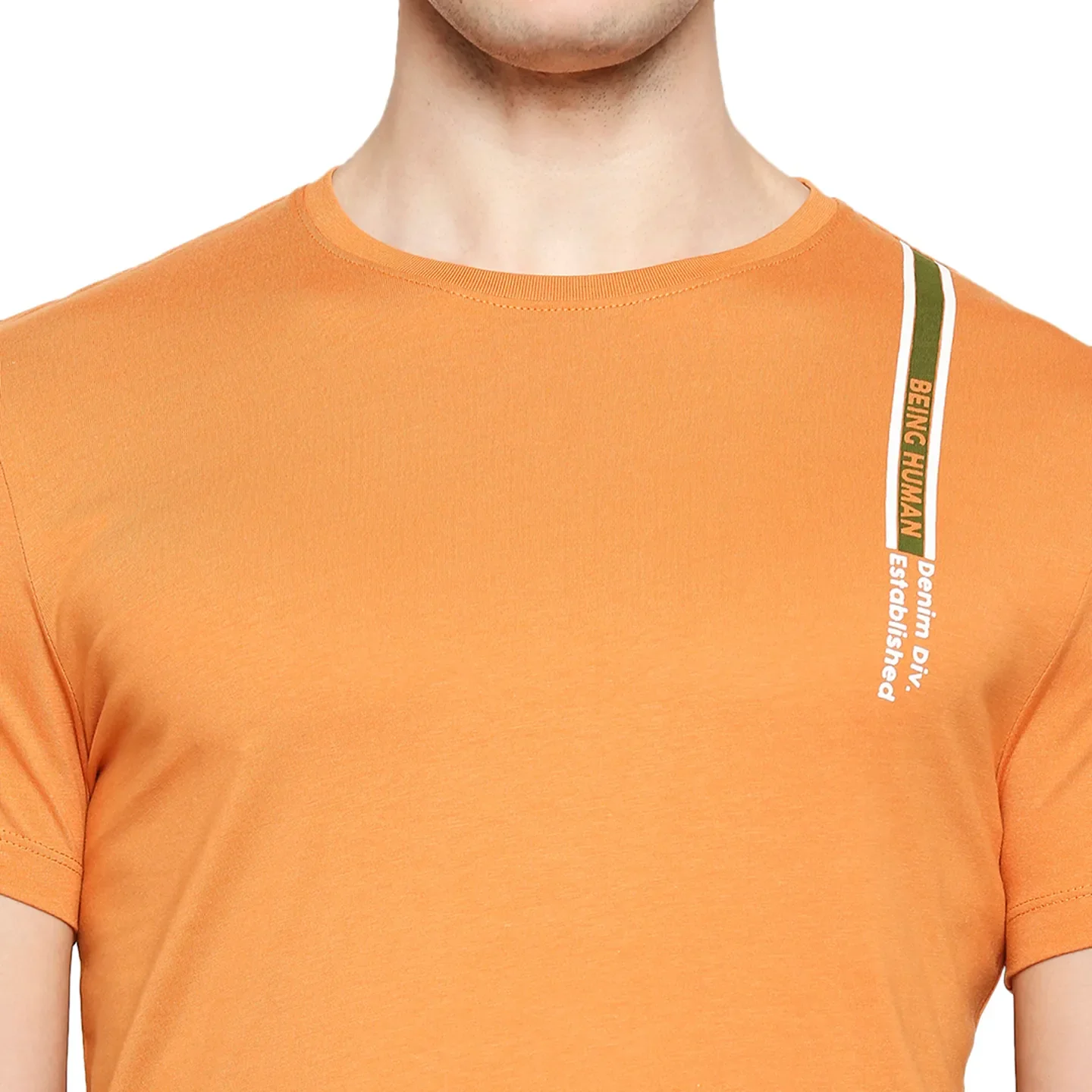 Brown Regular Fit Men's Short Sleeves T-Shirt by Being Human Clothing - Image 5