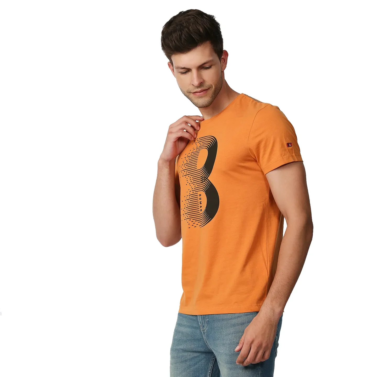 Brown Regular Fit Men's Short Sleeves T-Shirt by Being Human Clothing - Image 2