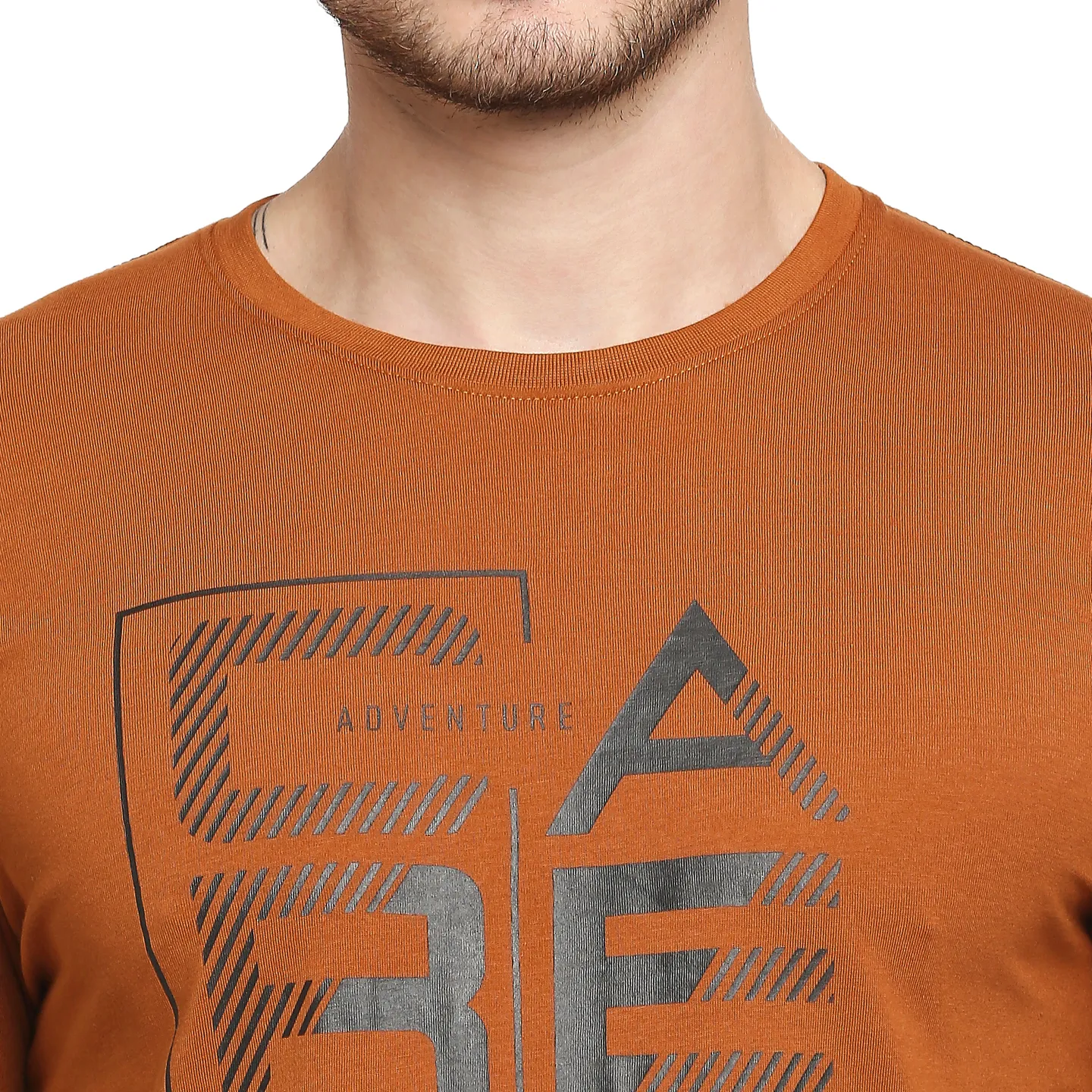 Brown Regular Fit Men's Short Sleeves T-Shirt by Being Human Clothing - Image 2
