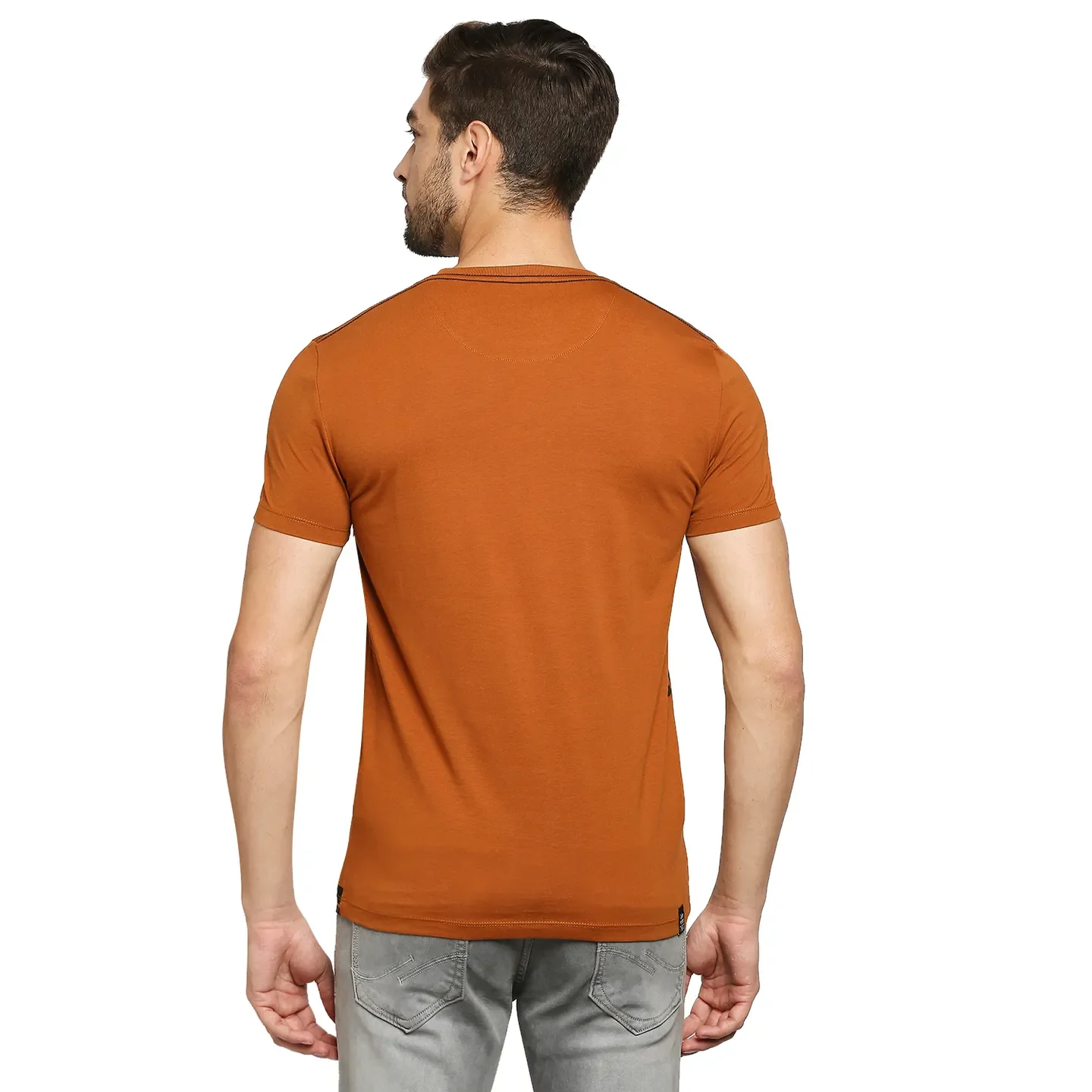 Brown Regular Fit Men's Short Sleeves T-Shirt by Being Human Clothing - Image 11
