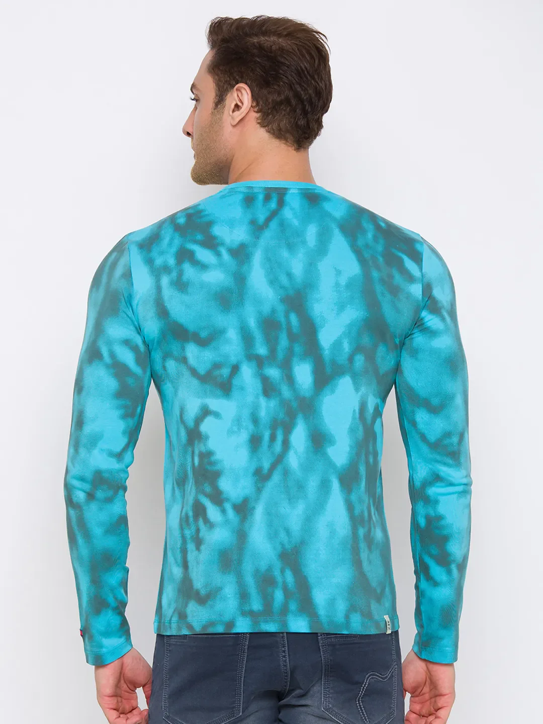 Scuba Blue Regular Fit Round Neck Men's T-Shirt by Being Human Clothing - Image 3