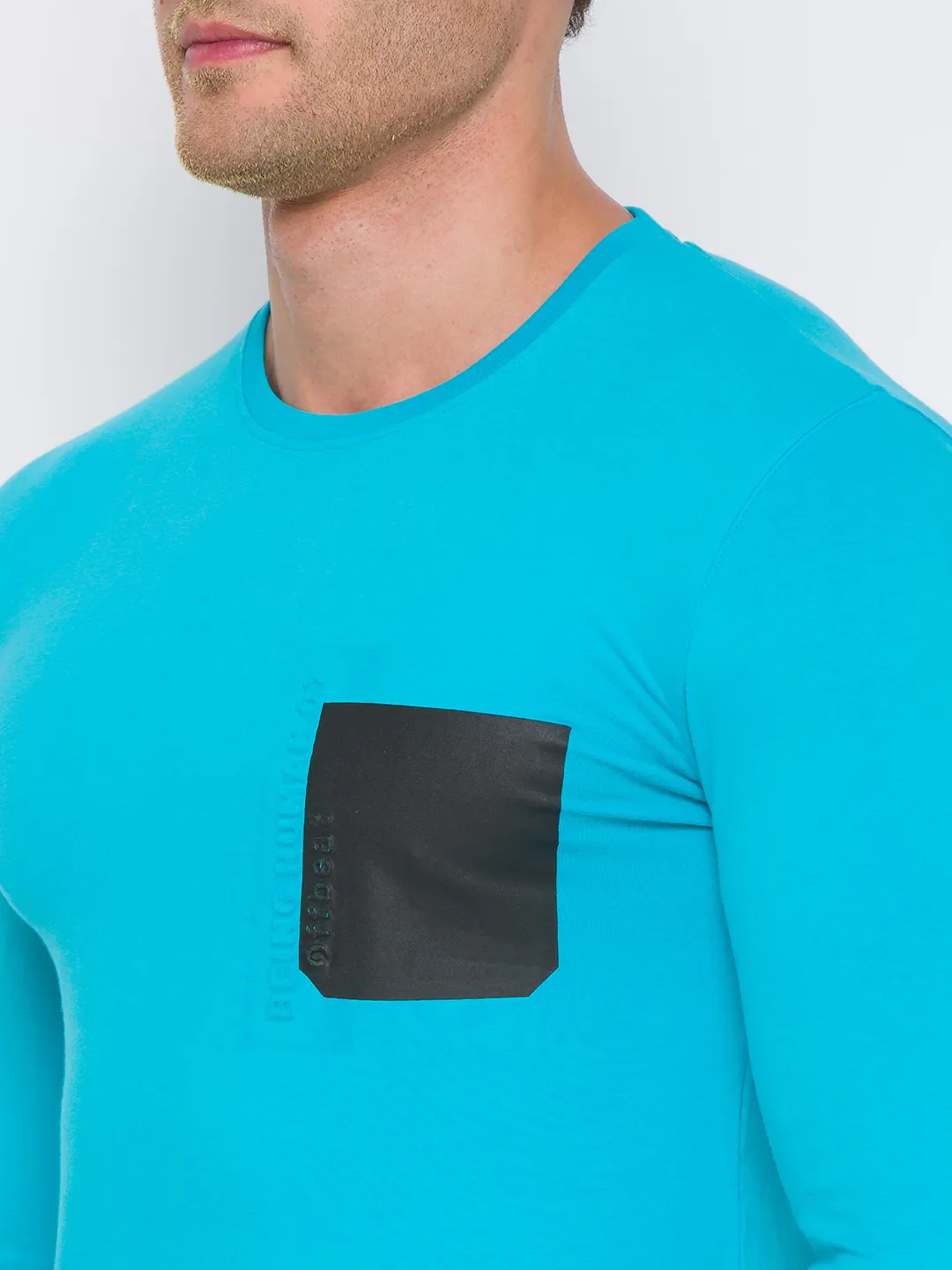 Scuba Blue Regular Fit Round Neck Men's T-Shirt by Being Human Clothing - Image 5