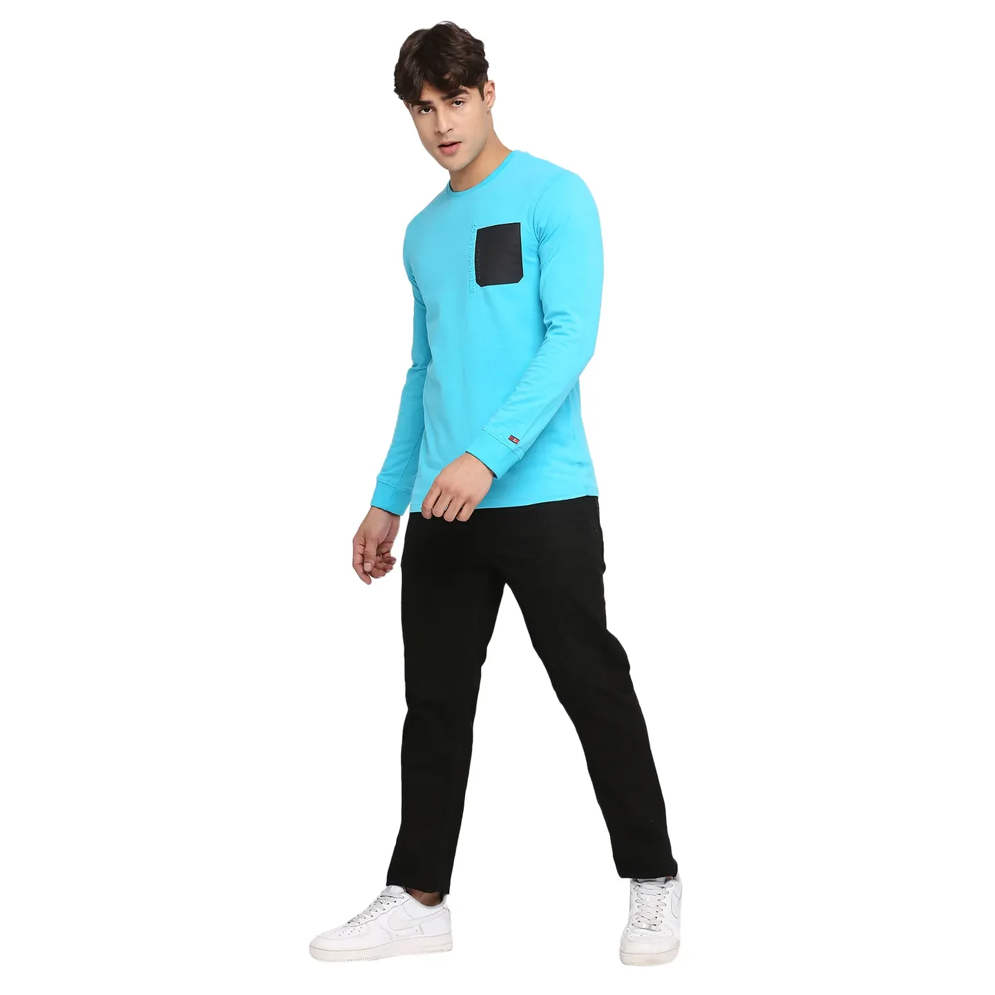 Scuba Blue Regular Fit Round Neck Men's T-Shirt by Being Human Clothing - Image 6
