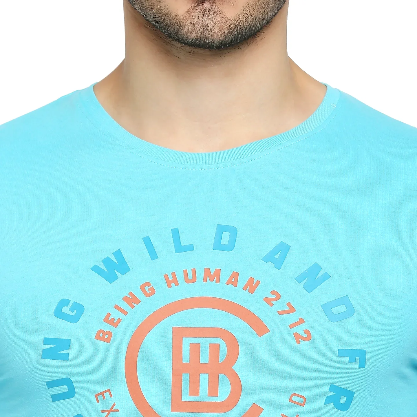 Blue Regular Fit Men's Long Sleeves T-Shirt by Being Human Clothing - Image 2