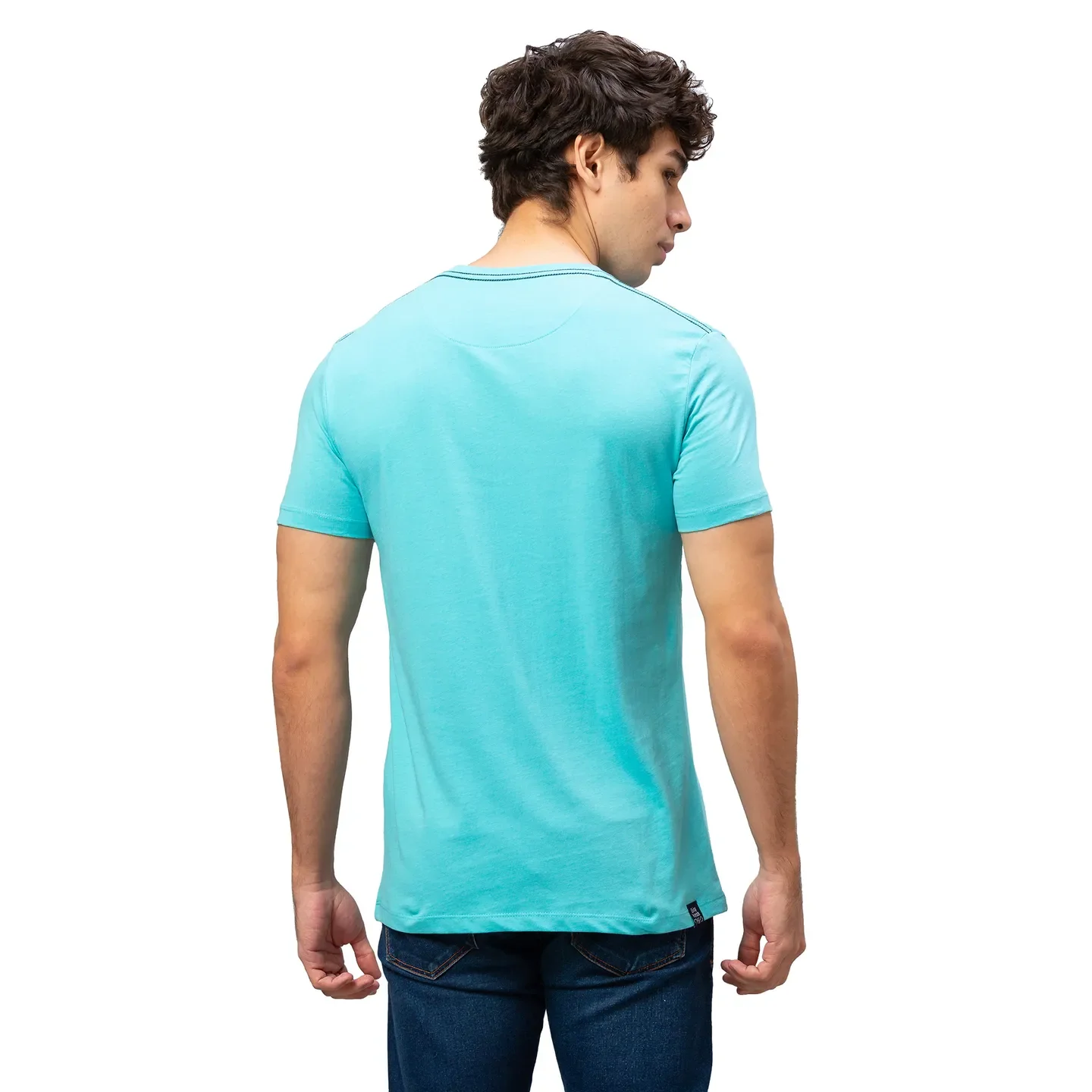Blue Regular Fit Men's Short Sleeves T-Shirt by Being Human Clothing - Image 3