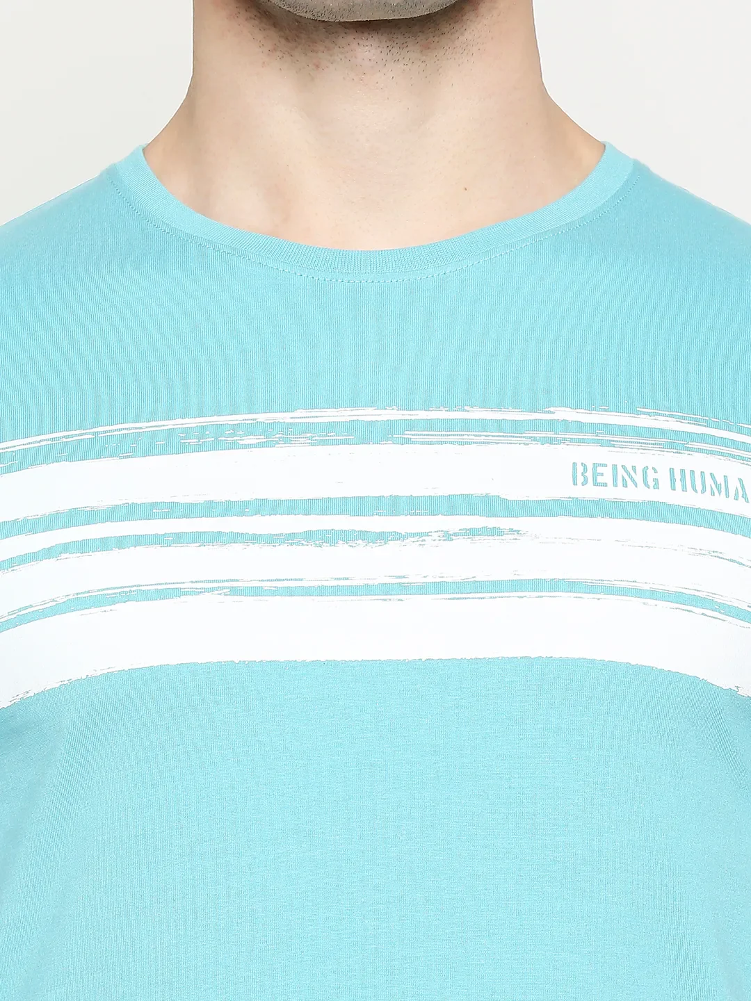Blue Regular Fit Men's Short Sleeves T-Shirt by Being Human Clothing - Image 5