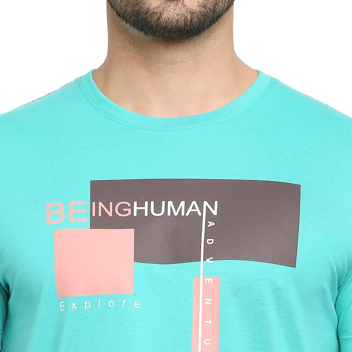 Blue Regular Fit Men's Short Sleeves T-Shirt by Being Human Clothing - Image 5