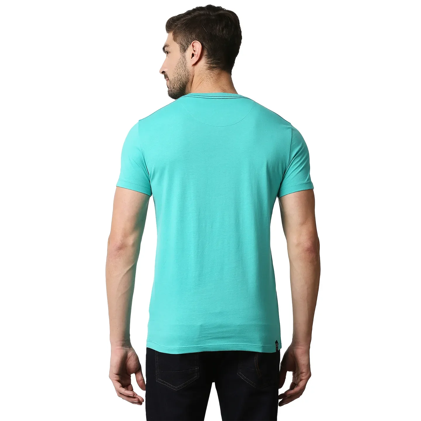 Blue Regular Fit Men's Short Sleeves T-Shirt by Being Human Clothing - Image 4