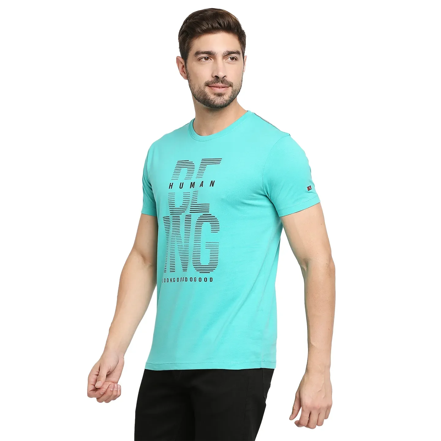 Blue Regular Fit Men's Short Sleeves T-Shirt by Being Human Clothing - Image 2
