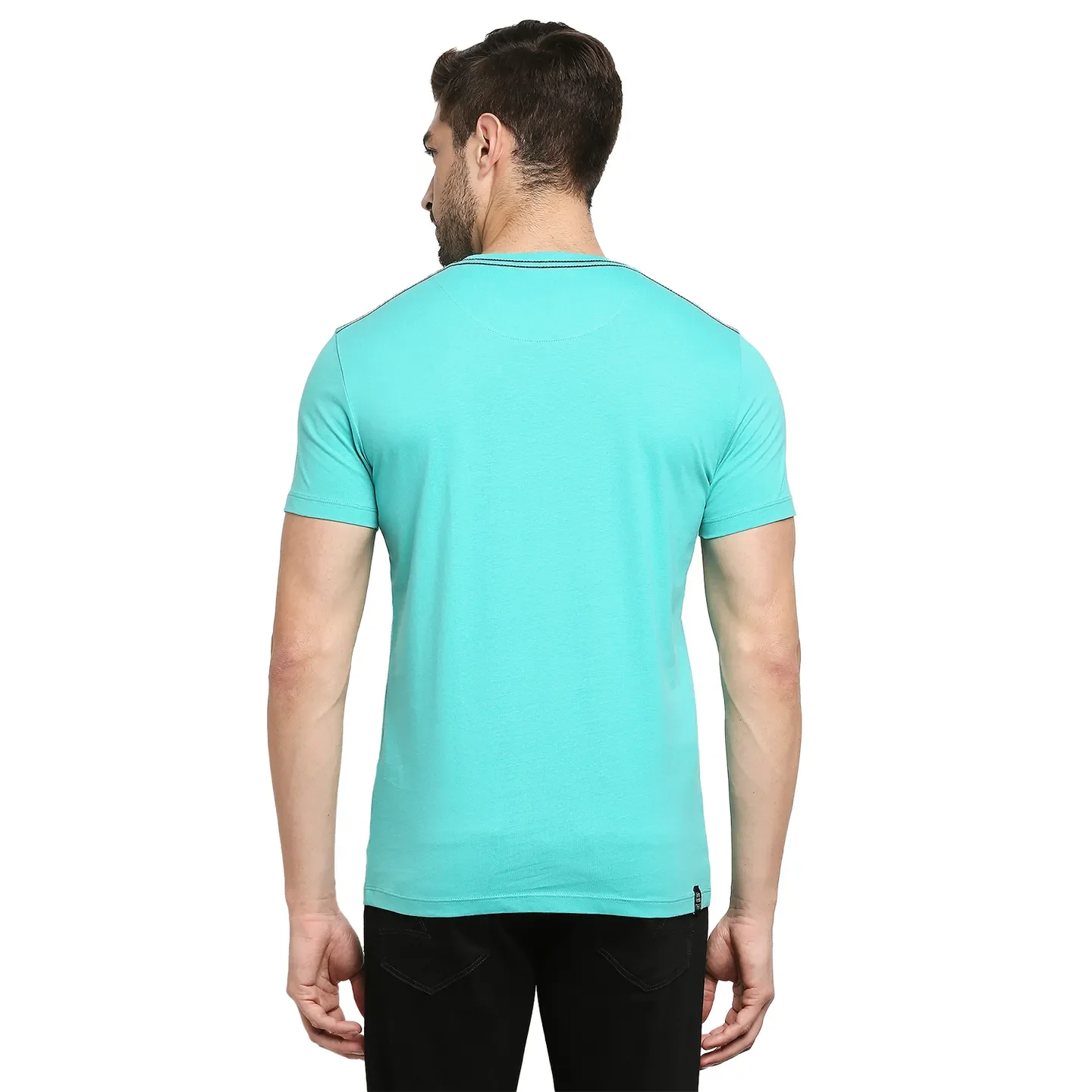Blue Regular Fit Men's Short Sleeves T-Shirt by Being Human Clothing - Image 4