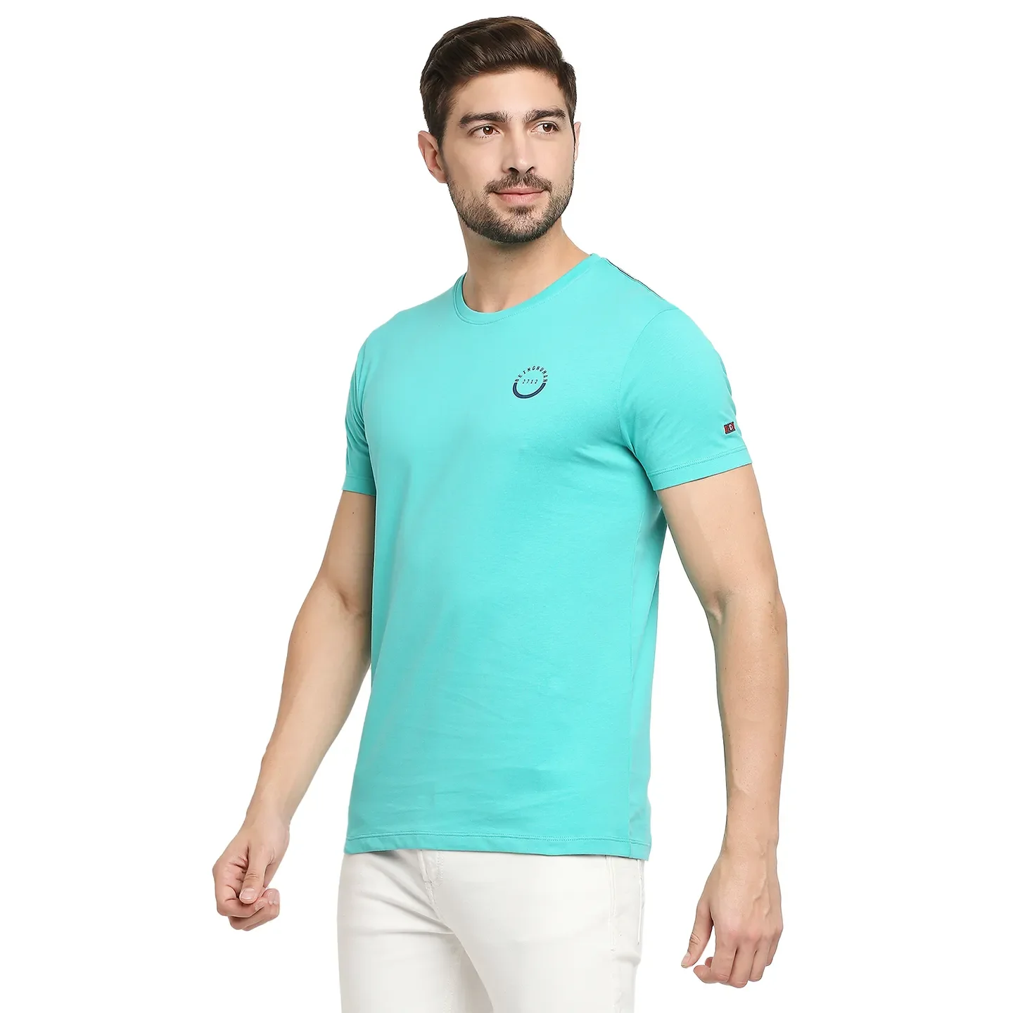 Blue Regular Fit Men's Short Sleeves T-Shirt by Being Human Clothing - Image 2