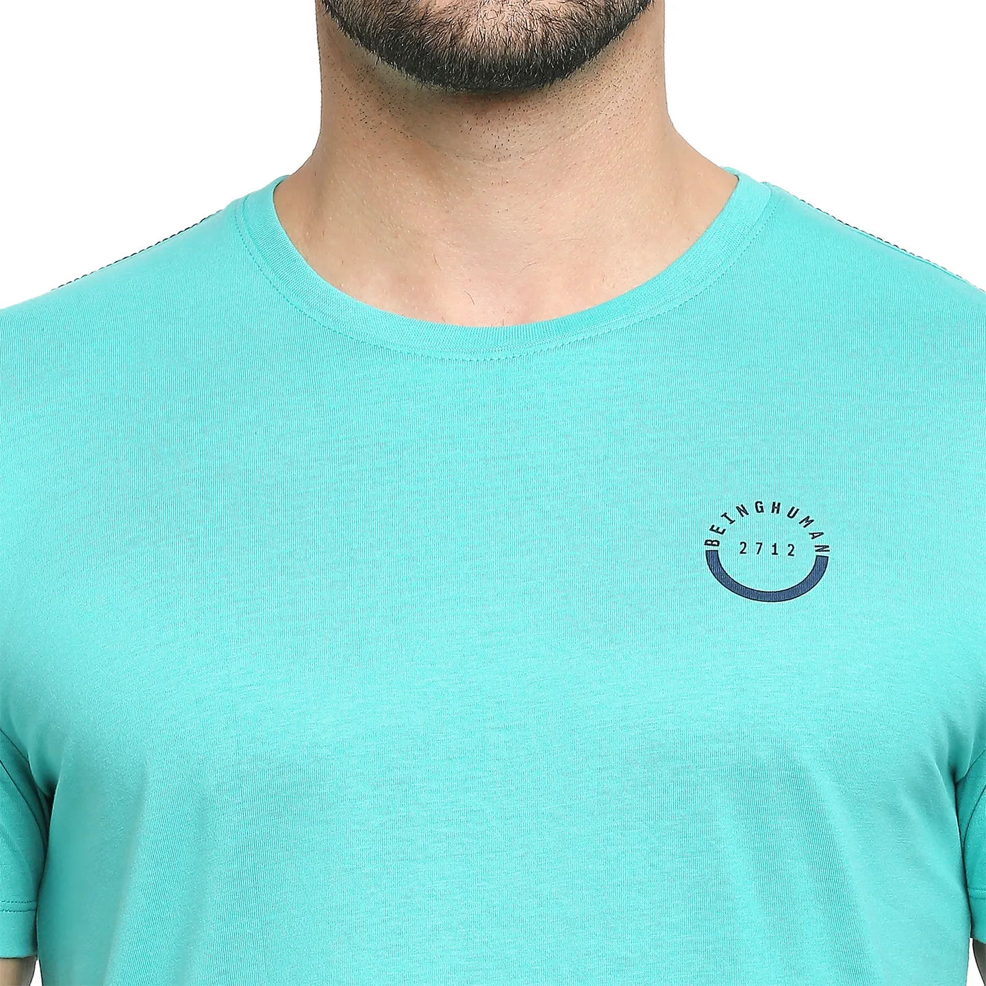 Blue Regular Fit Men's Short Sleeves T-Shirt by Being Human Clothing - Image 5