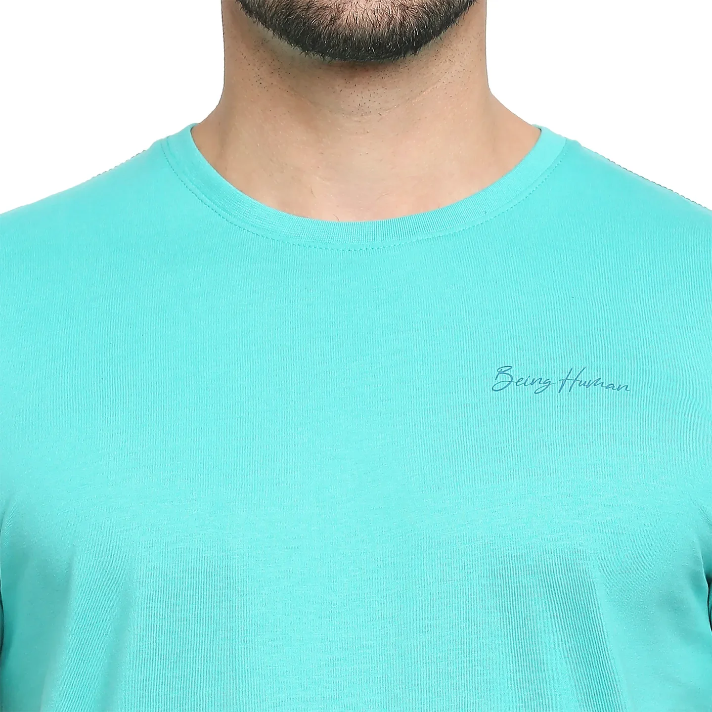 Blue Regular Fit Men's Short Sleeves T-Shirt by Being Human Clothing - Image 5