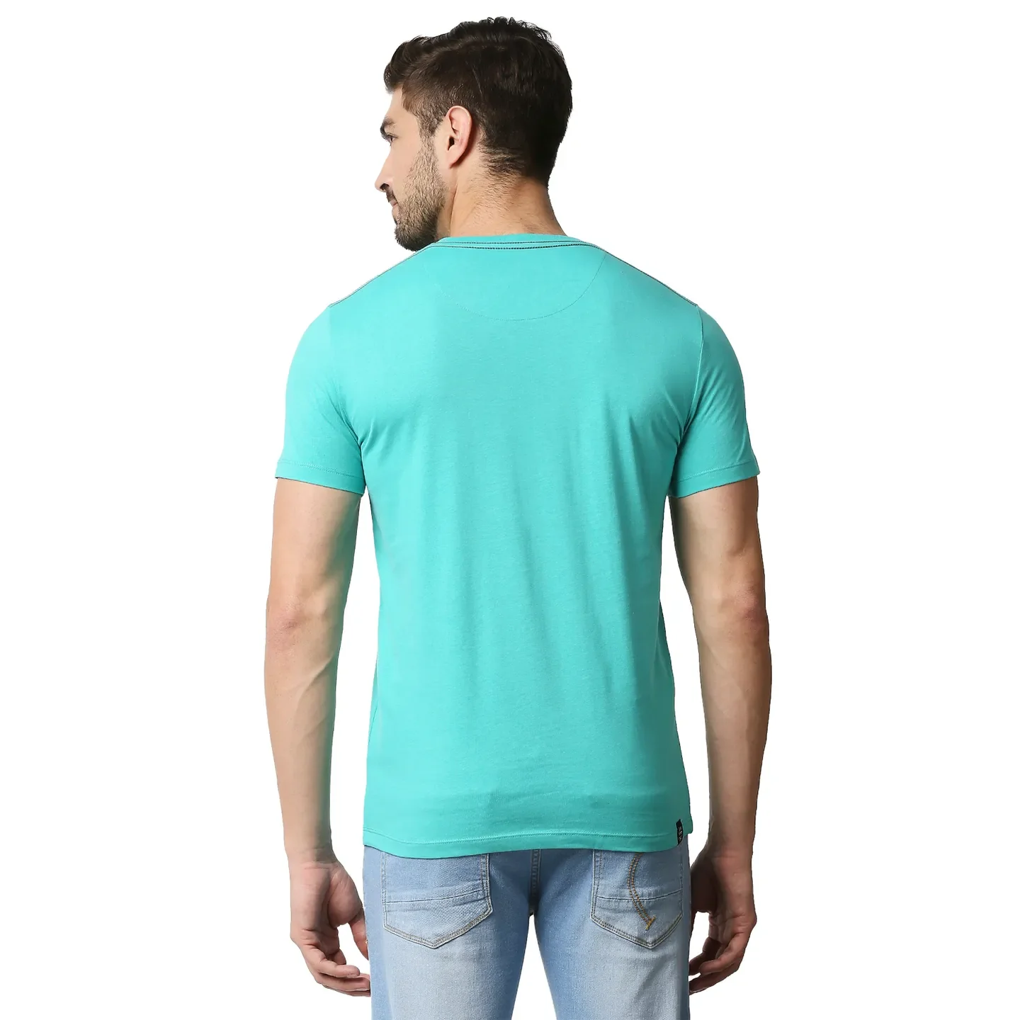 Blue Regular Fit Men's Short Sleeves T-Shirt by Being Human Clothing - Image 4