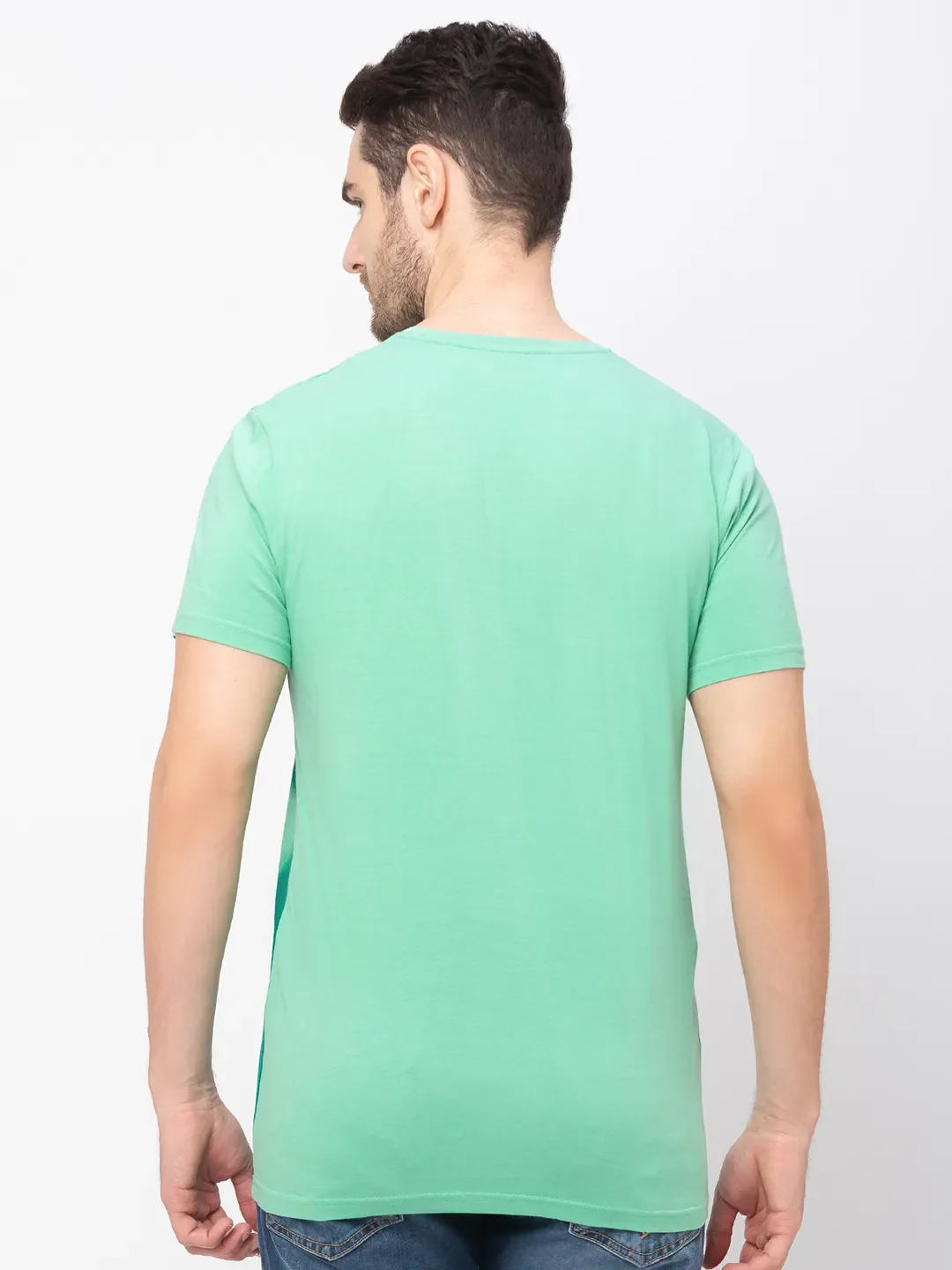 Green Regular Fit Men's Short Sleeves T-Shirt by Being Human Clothing - Image 2