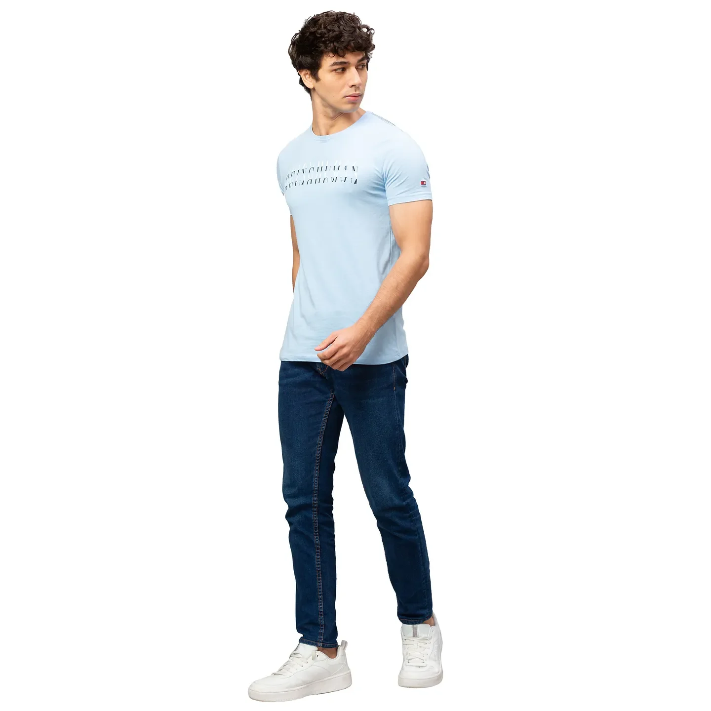 Blue Regular Fit Men's Short Sleeves T-Shirt by Being Human Clothing - Image 2