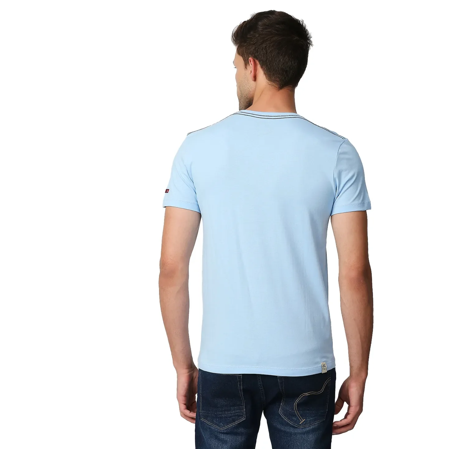 Blue Regular Fit Men's Short Sleeves T-Shirt by Being Human Clothing - Image 3