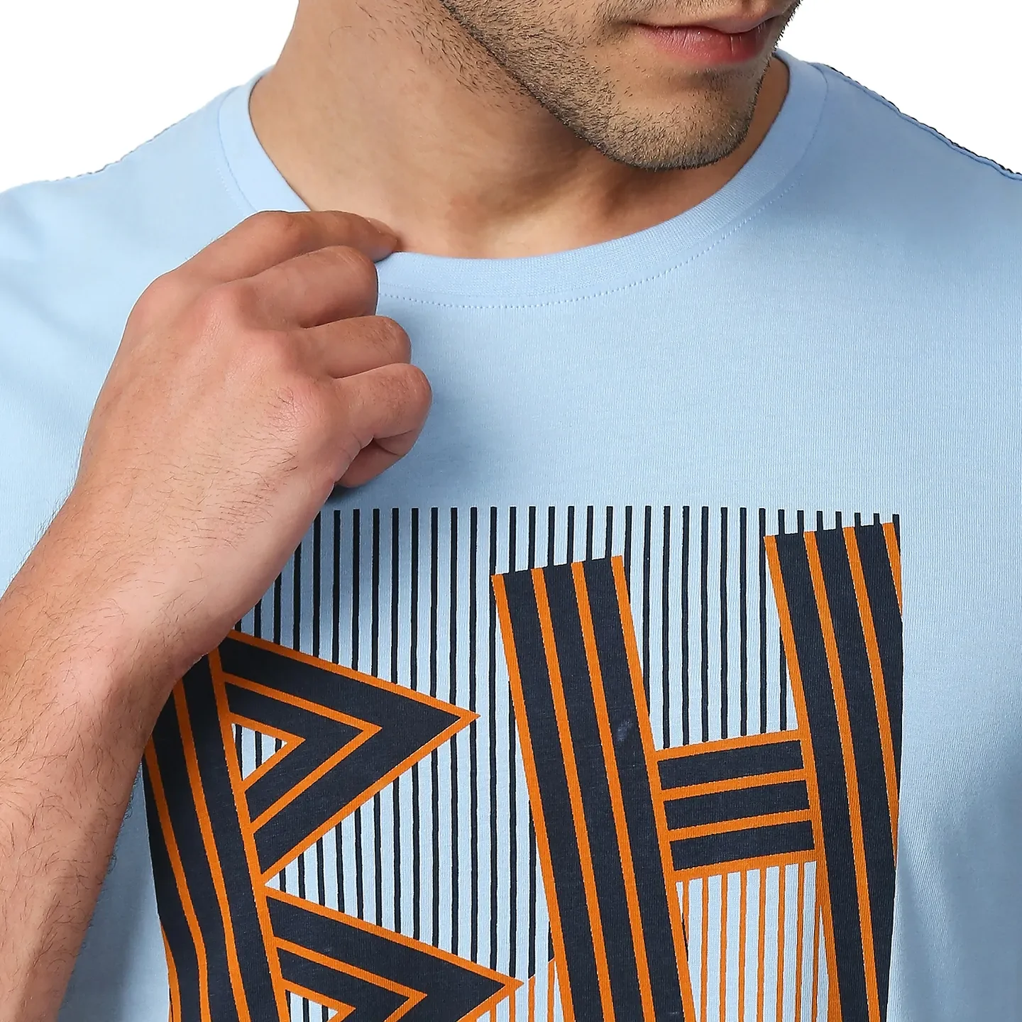 Blue Regular Fit Men's Short Sleeves T-Shirt by Being Human Clothing - Image 4