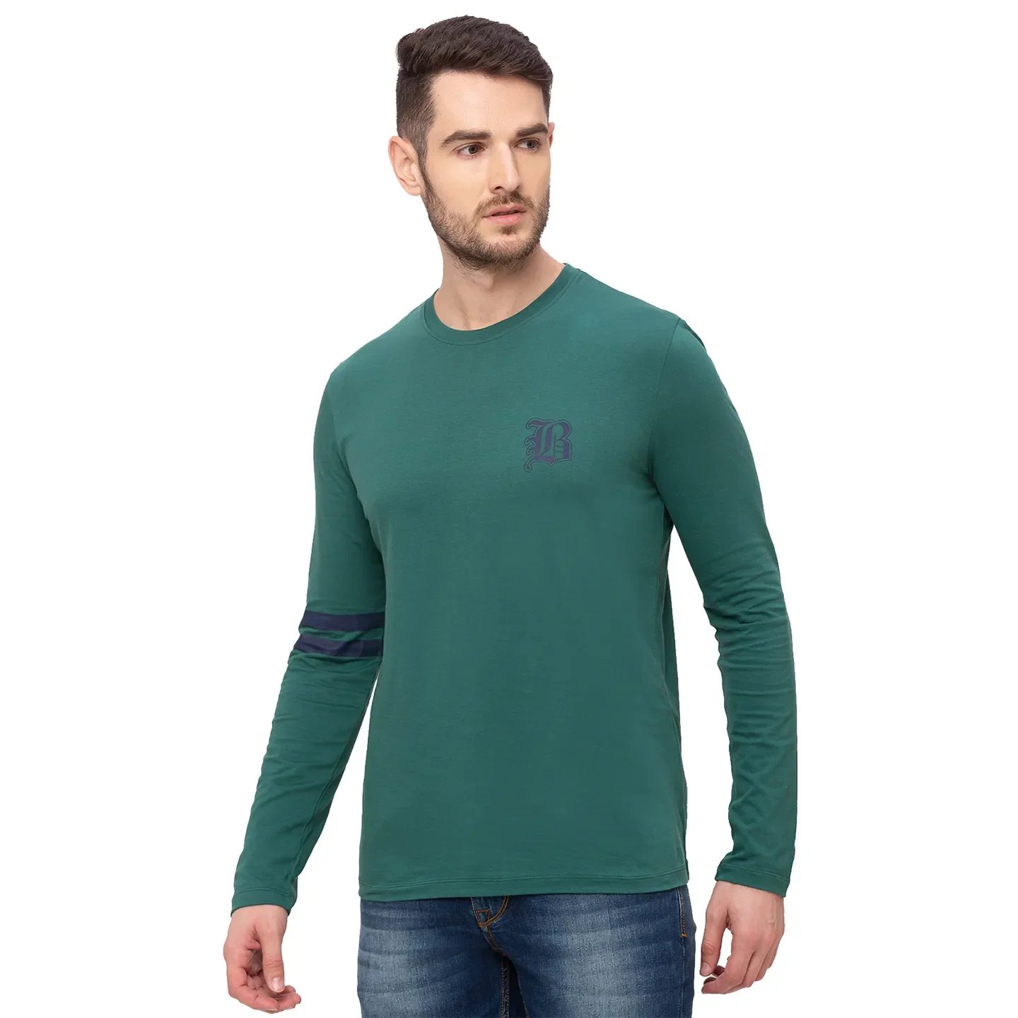 Pink Regular Fit Men's Long Sleeves T-Shirt by Being Human Clothing - Image 2