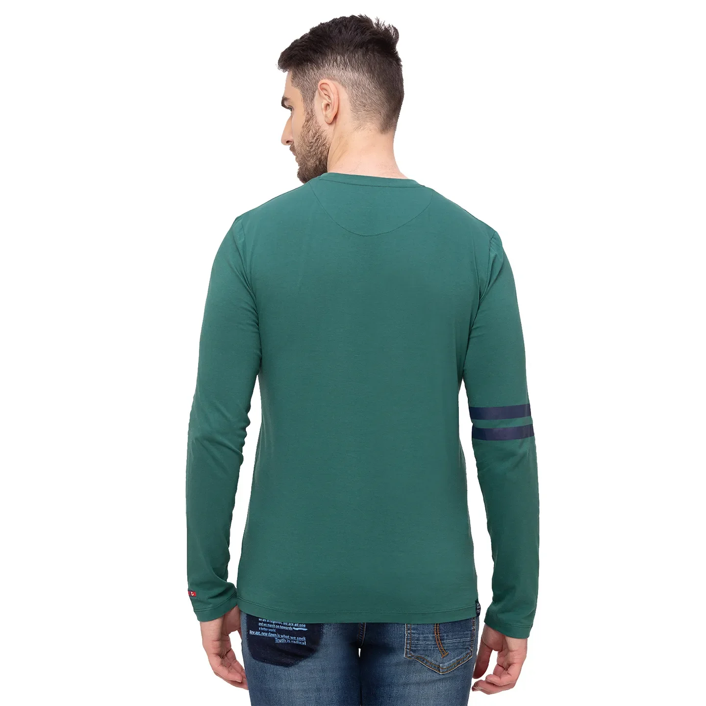 Pink Regular Fit Men's Long Sleeves T-Shirt by Being Human Clothing - Image 6